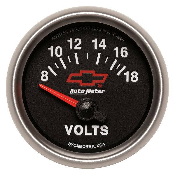 Auto Meter® - GM Black Series 2-1/16" Voltmeter Gauge, 8-18V