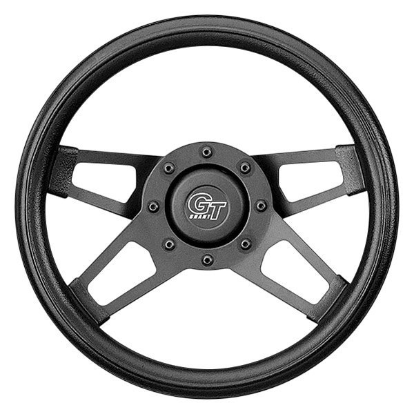 Grant® - 4-Spoke Black Powder Coat CRS Steel Design Challenger Style Steering Wheel with Black Cushioned Foam Grip