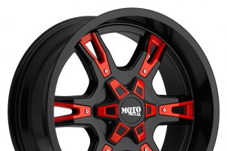 MOTO METAL® - MO969 Gloss Black with Red and Chrome Accents (18" x 10", -24 Offset, 8x170 Bolt Pattern, 125.5mm Hub)
