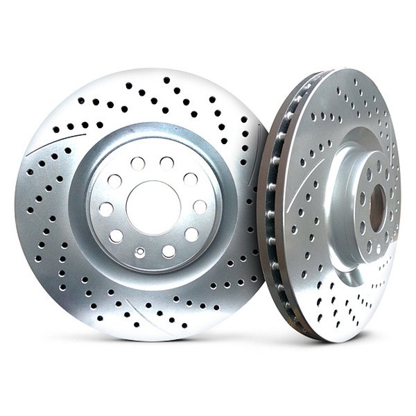 Chrome Brakes® CBX1.1109.0942C Drilled and Slotted Vented 1Piece Front Brake Rotors