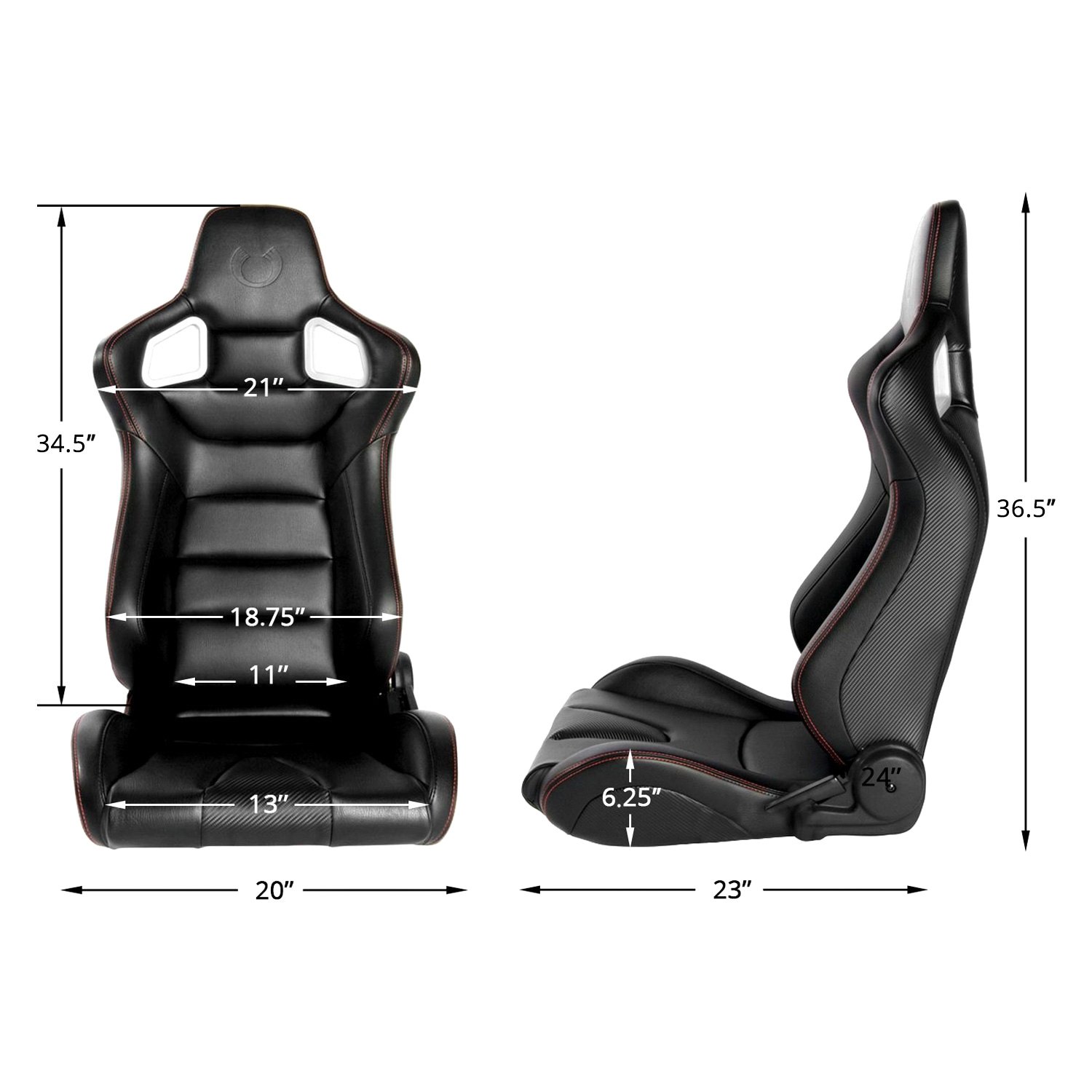 Cipher Auto - CPA2001 Series Seat Dimensions