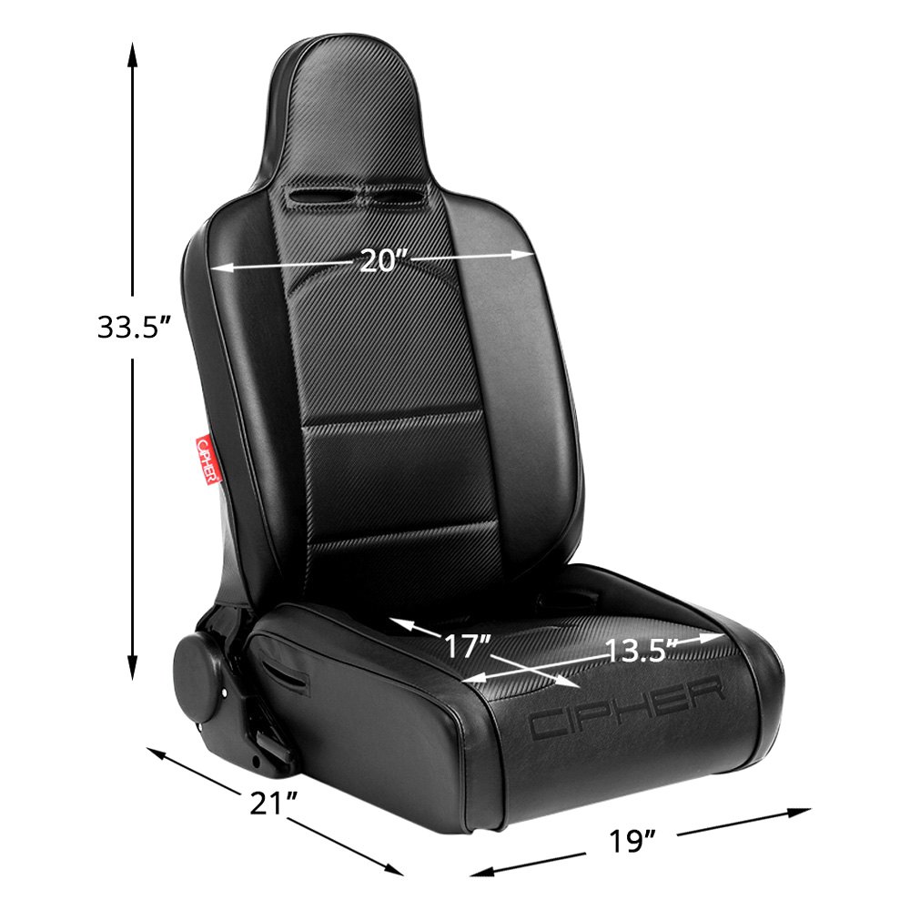 Cipher Auto - CPA3002 Series Seat Dimensions