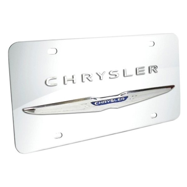 Chrysler logo chrome license plate #3