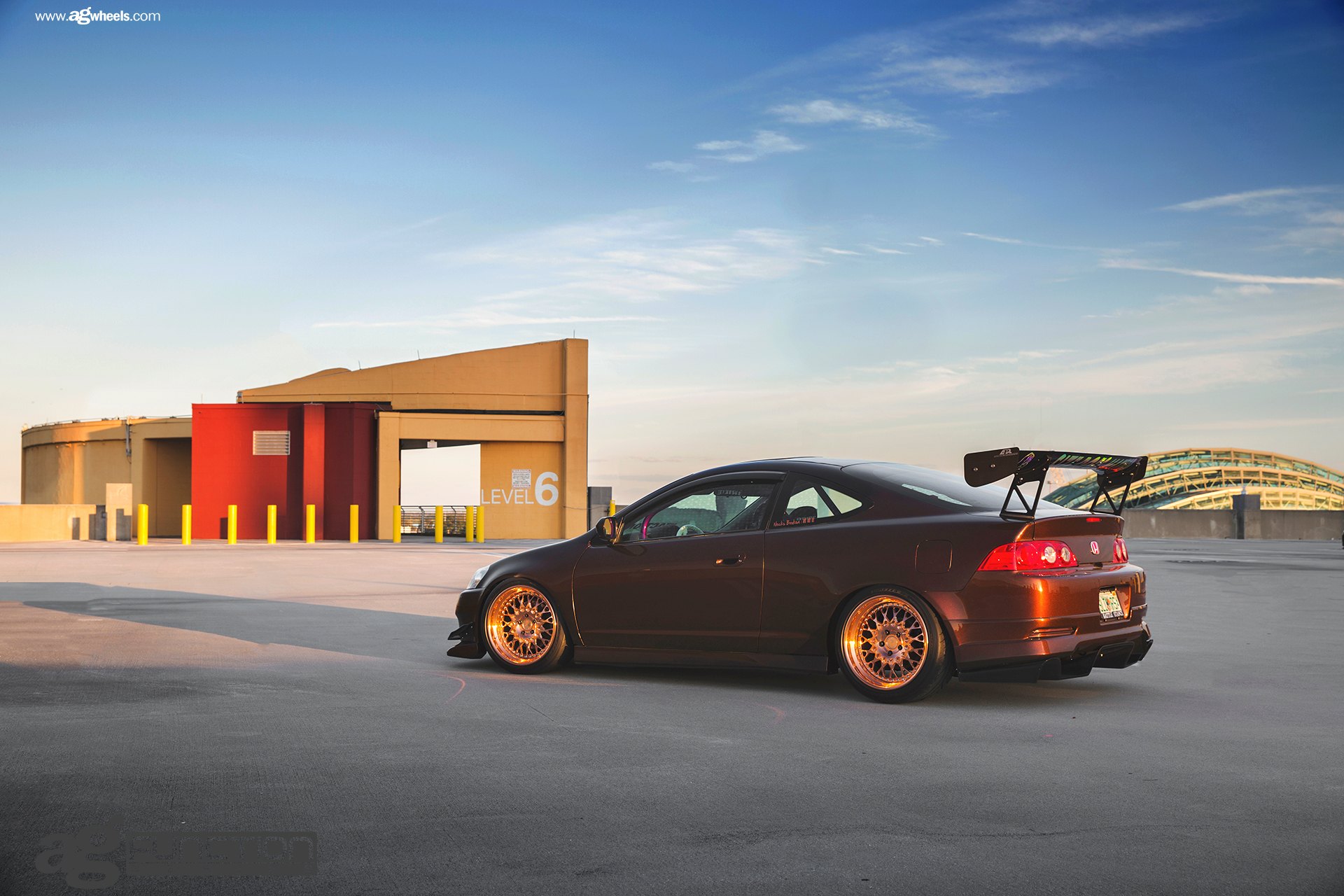 Orange Acura RSX with Aftermarket Rear Diffuser - Photo by Avant Garde Wheels
