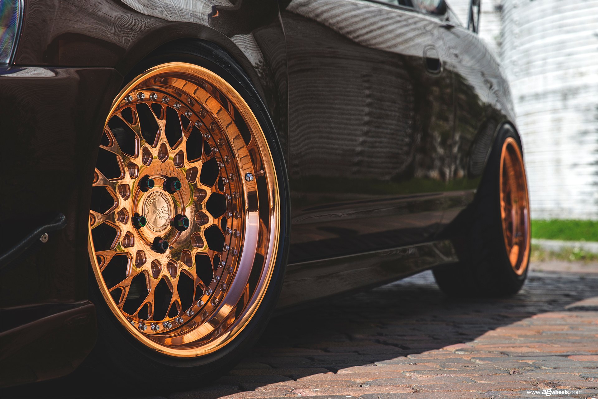 Gold Avant Garde Wheels on Orange Acura RSX - Photo by Avant Garde Wheels