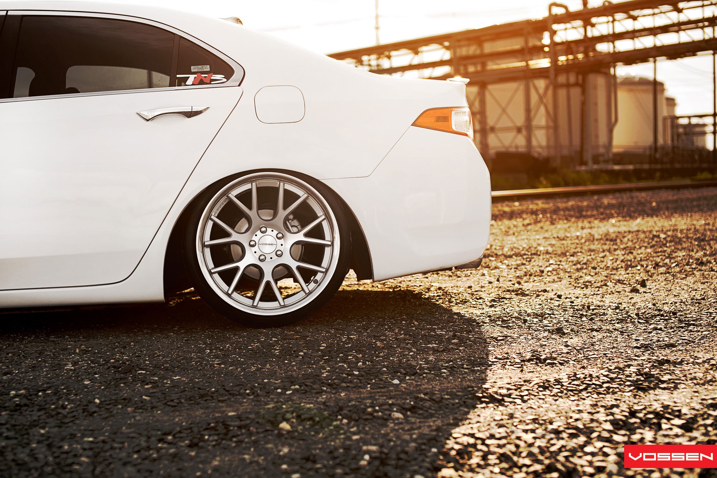 White Acura TSX with Flow Formed Vossen Rims - Photo by Vossen