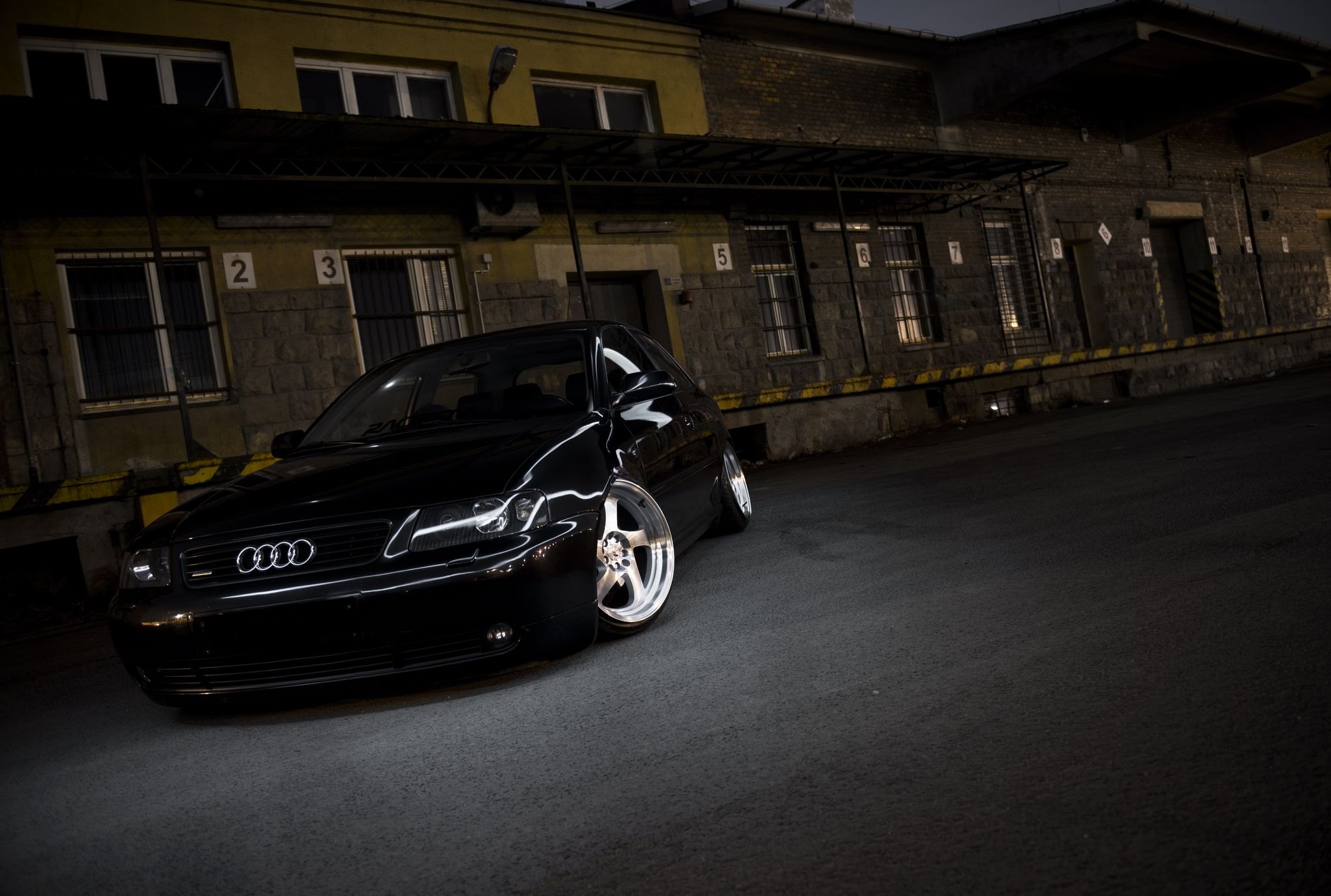 Black Audi A3 with Dark Smoke Headlights - Photo by JR Wheels