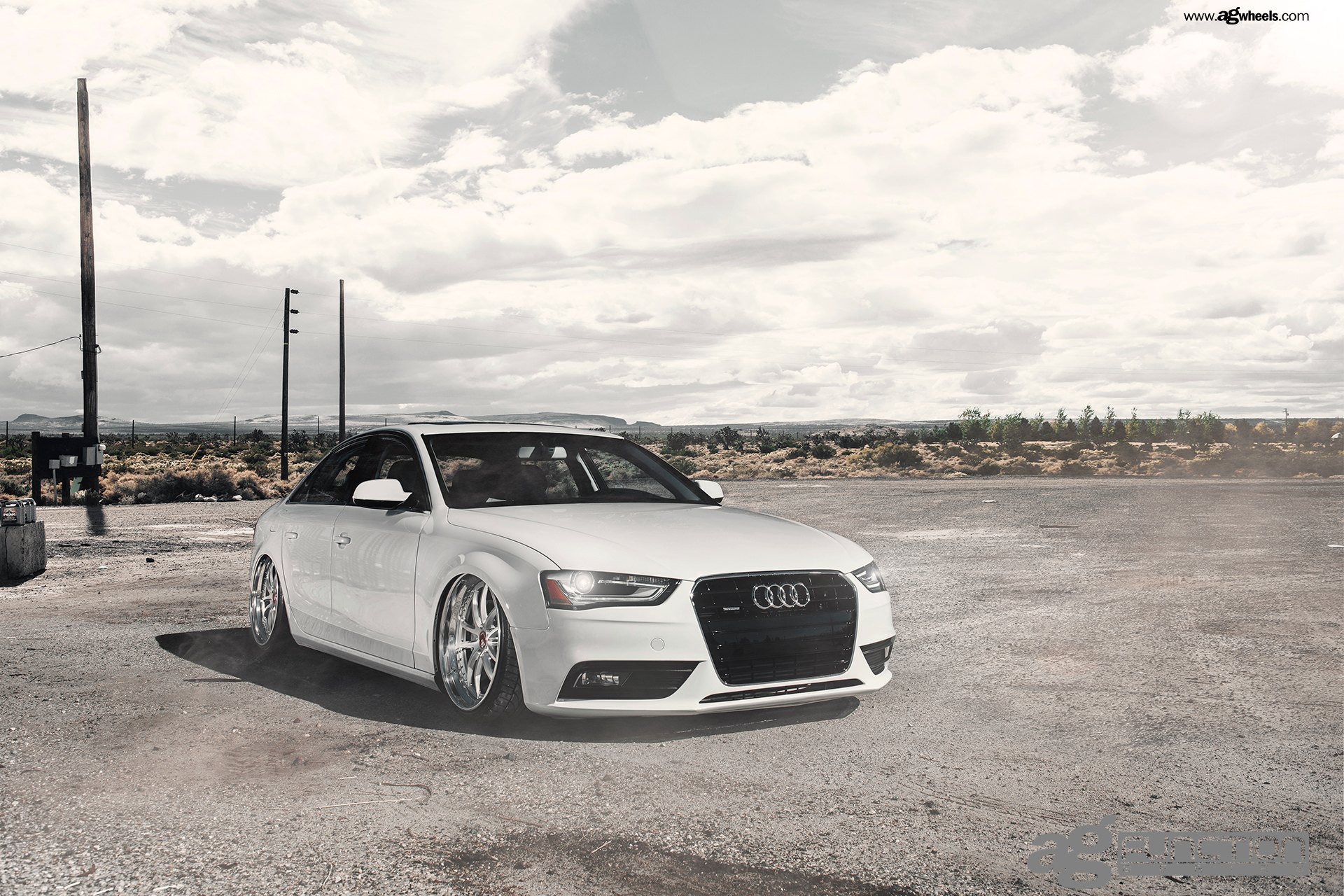 White Audi A4 with Aftermarket Front Bumper - Photo by Avant Garde Wheels