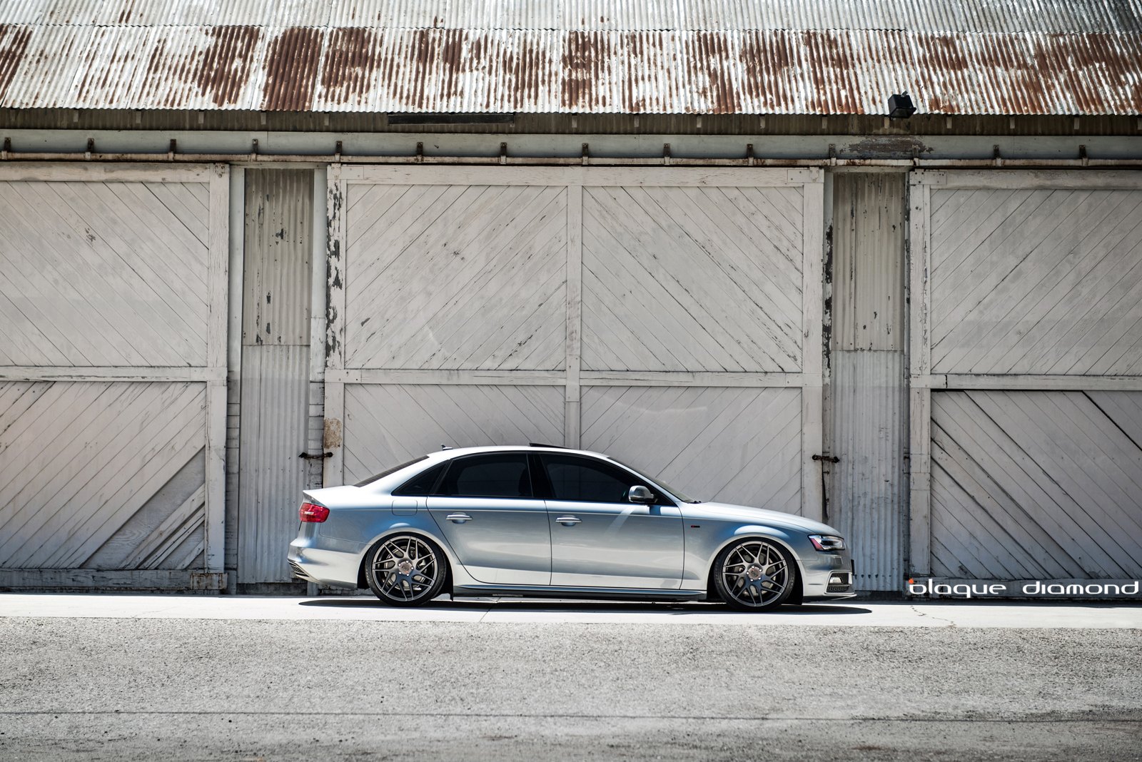 Gray Audi A4 with Aftermarket Side Skirts - Photo by Blaque Diamond