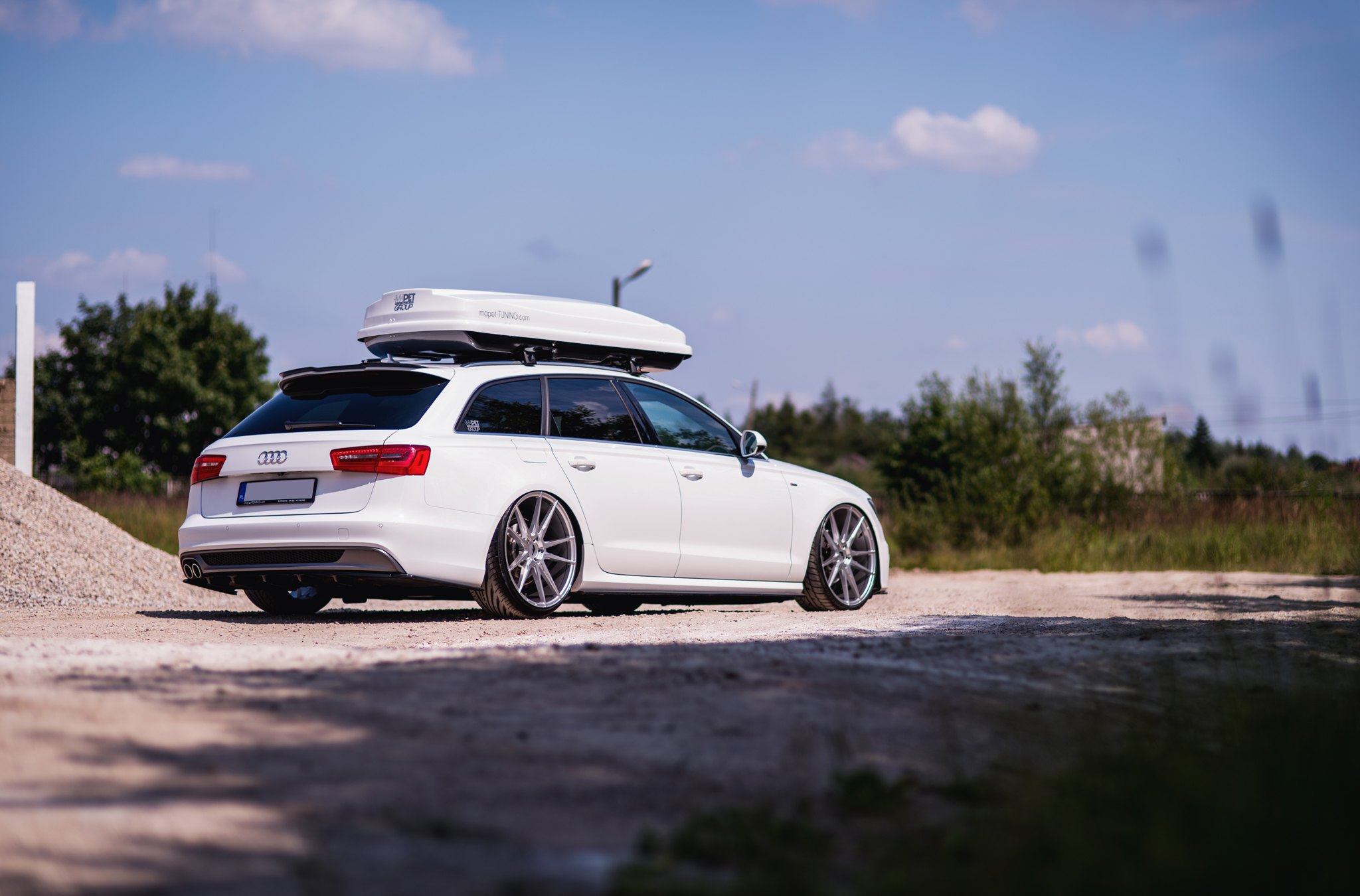 Custom White Audi A6 Rear Diffuser - Photo by JR Wheels