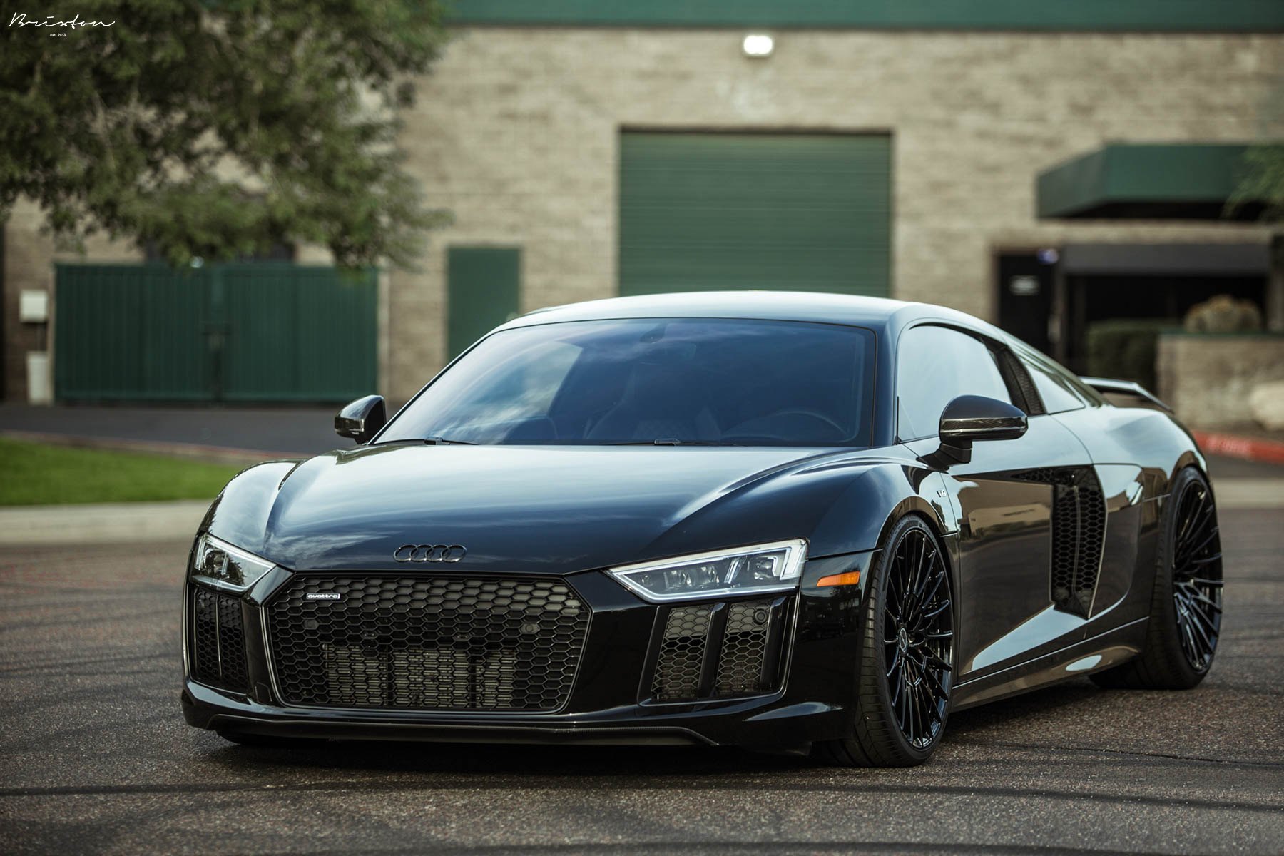 Black Audi R8 with LED-Bar Style Headlights - Photo by Brixton Forged Wheels