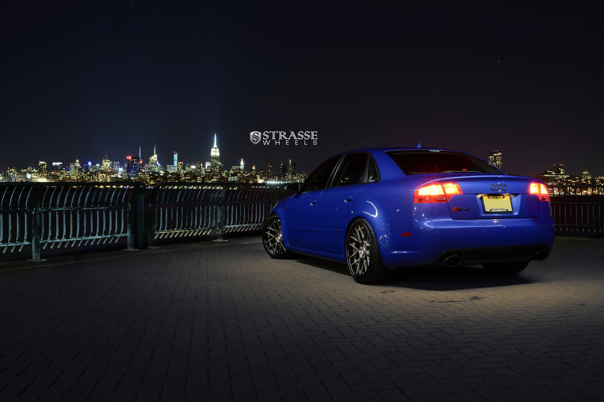 Aftermarket Rear Diffuser on Blue Audi S4 - Photo by Strasse Forged