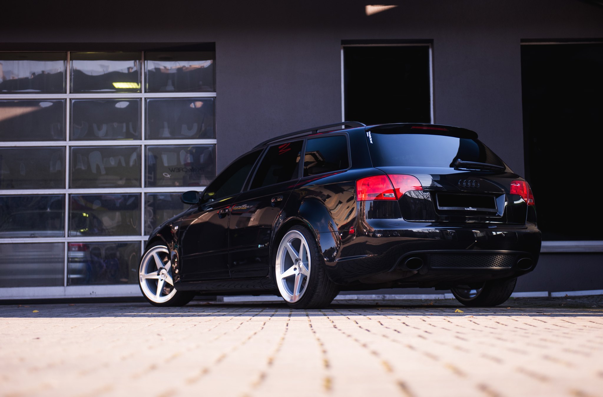 Black Audi S4 with Red LED Taillights - Photo by JR Wheels