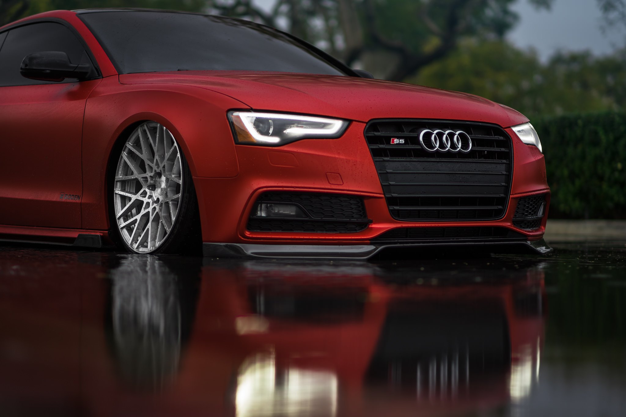 Chrome Rotiform Wheels on Red Audi S5 - Photo by Boden Autohaus