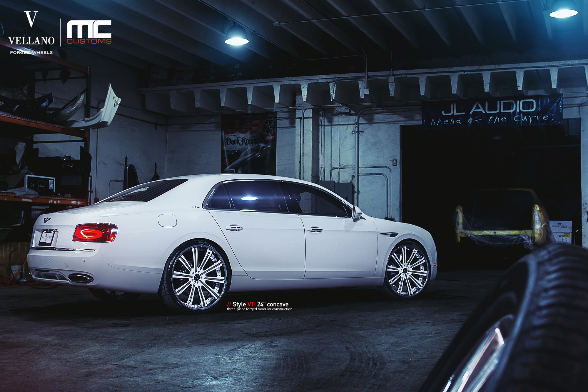 Red LED Taillights on White Bently Flying Spur - Photo by Vellano