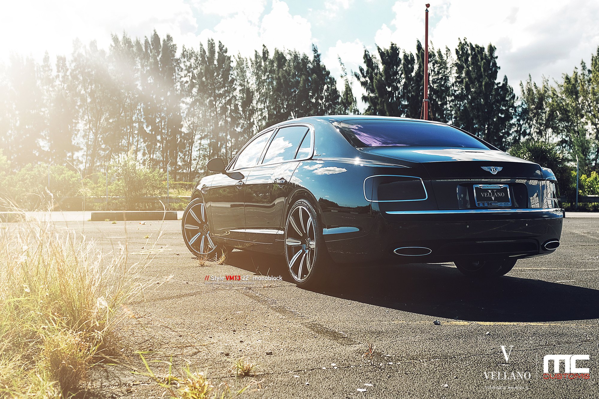 Black Bently Flying Spur with Dark Smoke Taillights - Photo by Vellano