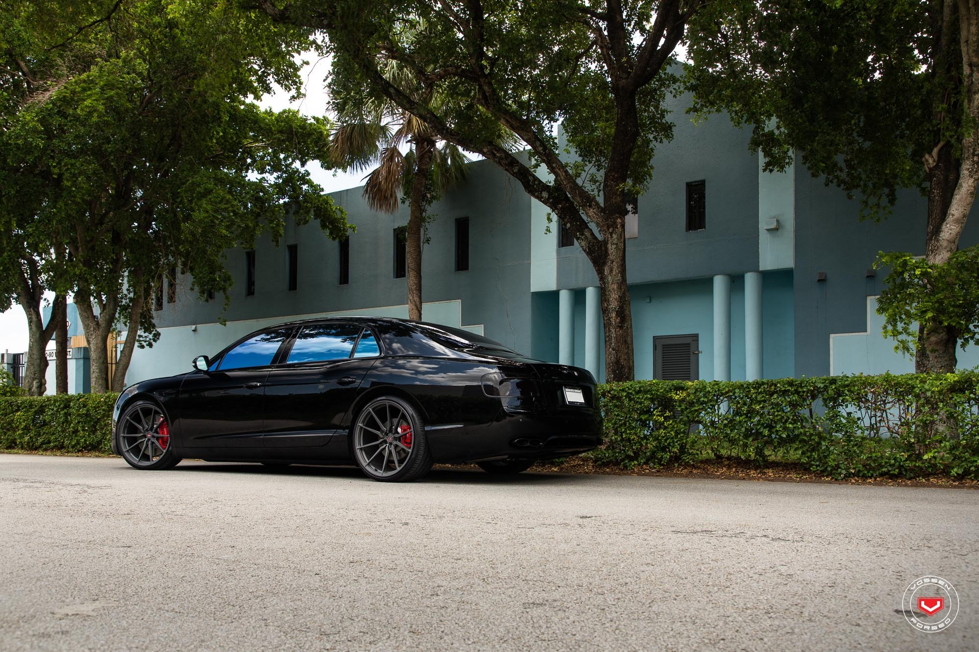 Black Bentley Flying-Spur with Dark Smoke Taillights - Photo by Vossen