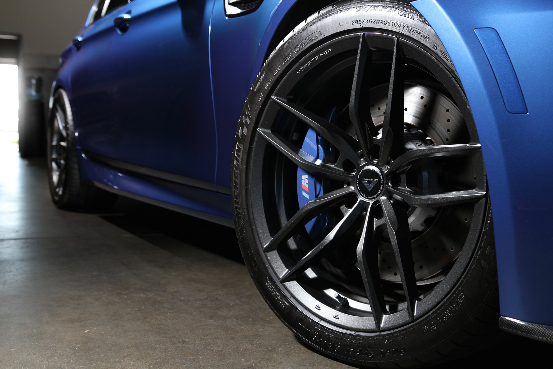 Custom Blue BMW 5-Series on Michelin Tires - Photo by Vorstiner