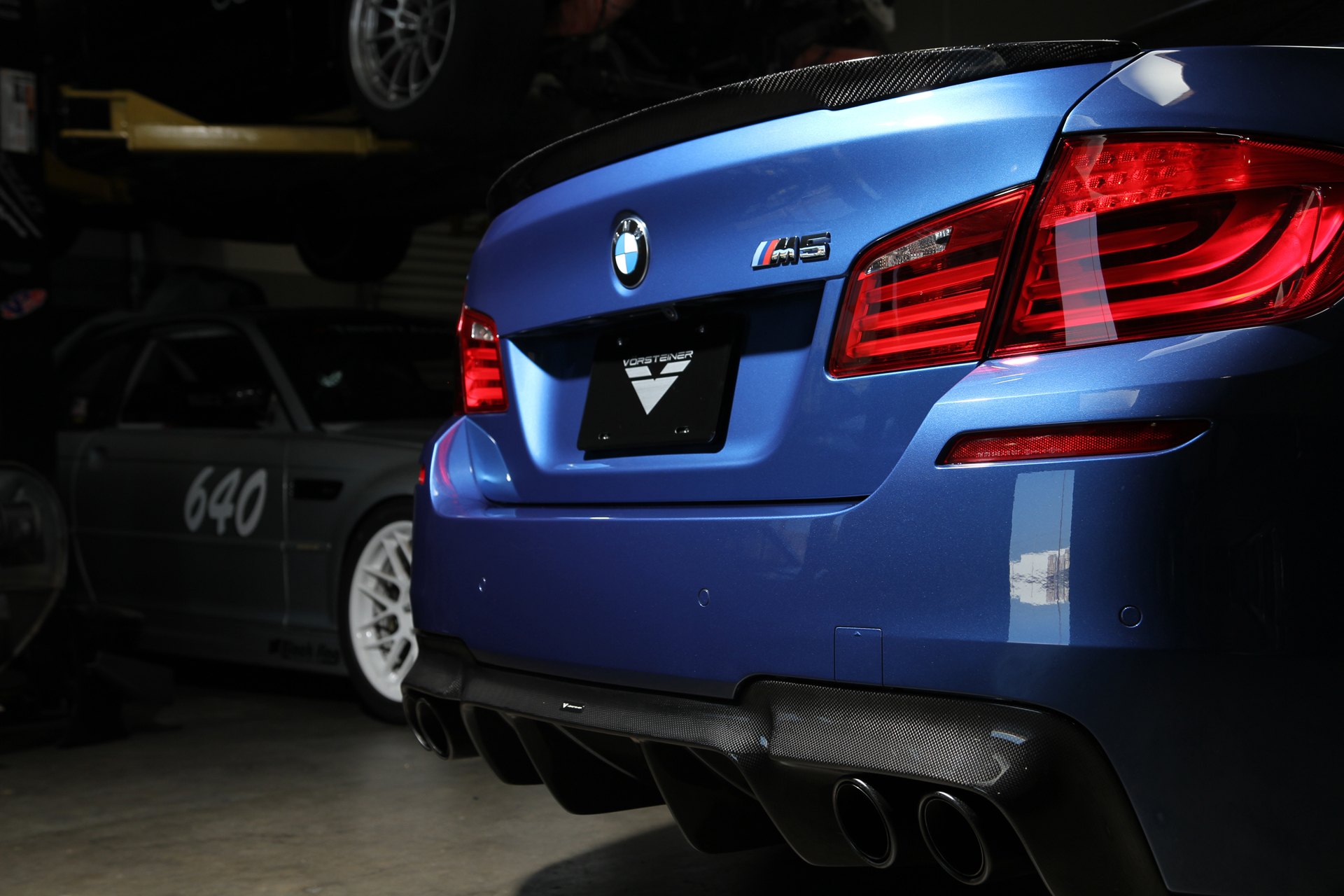 Blue BMW 5-Series with Custom LED Taillights - Photo by Vorstiner