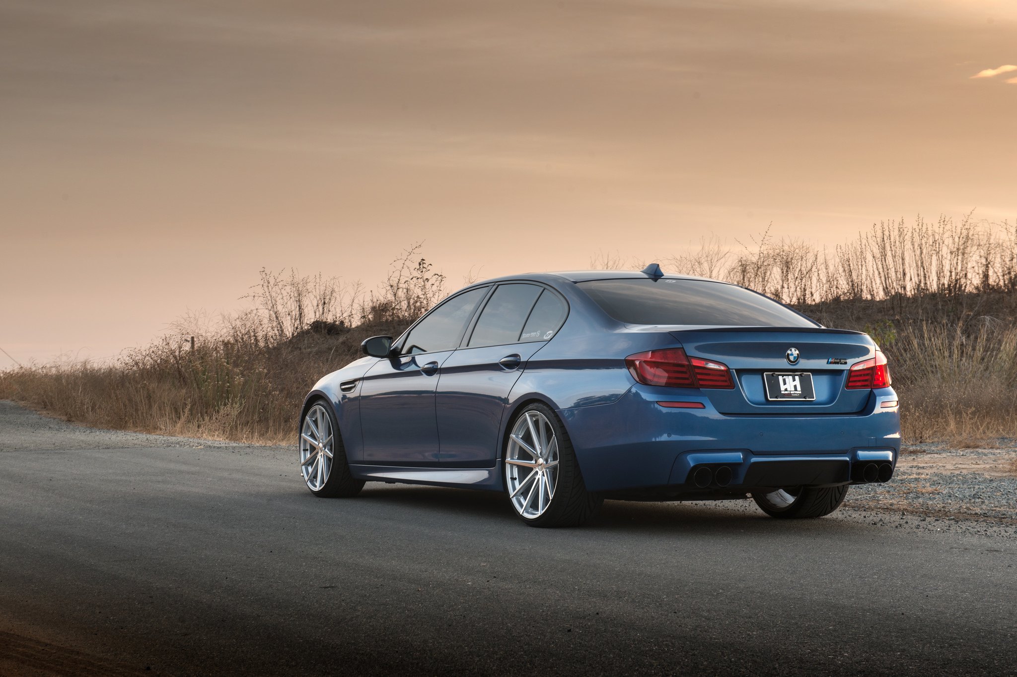 Blue BMW 5-Series with Aftermarket Rear Diffuser - Photo by TSW