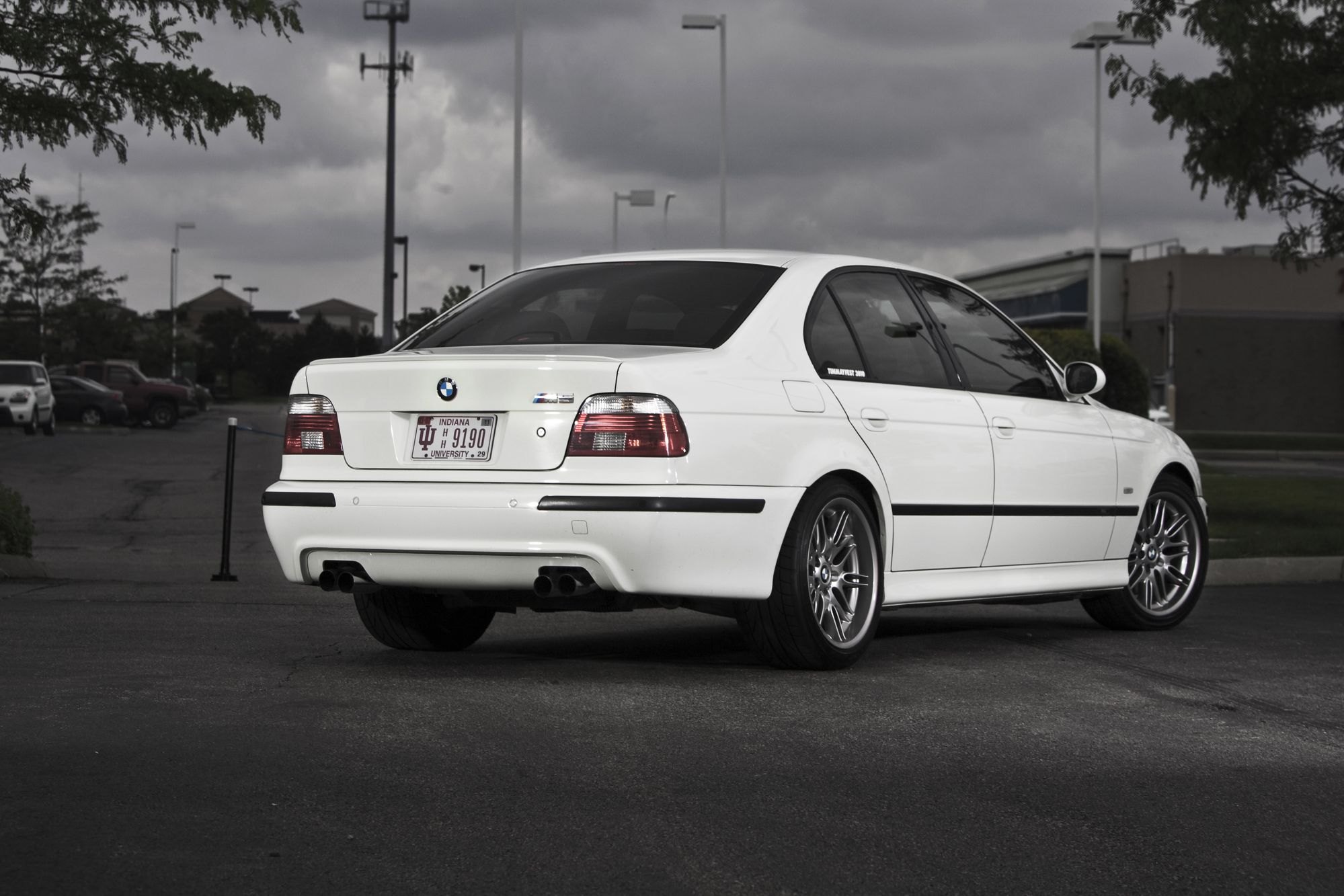 White BMW 5-Series with Custom Rear Diffuser - Photo by dan kinzie
