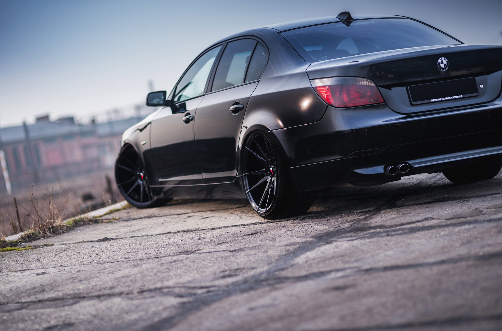 Red LED Taillights on Black BMW 5-Series - Photo by JR Wheels