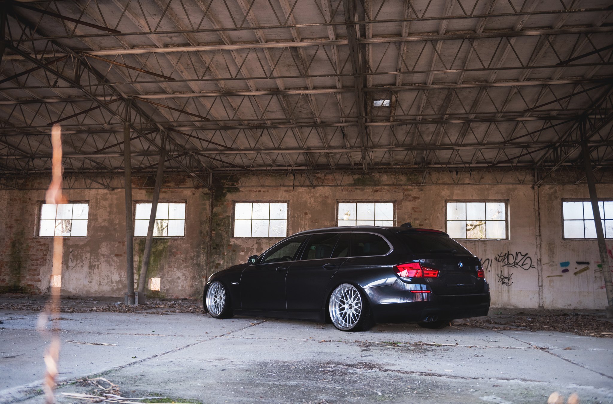Black BMW 5-Series with Custom LED Taillights - Photo by JR Wheels