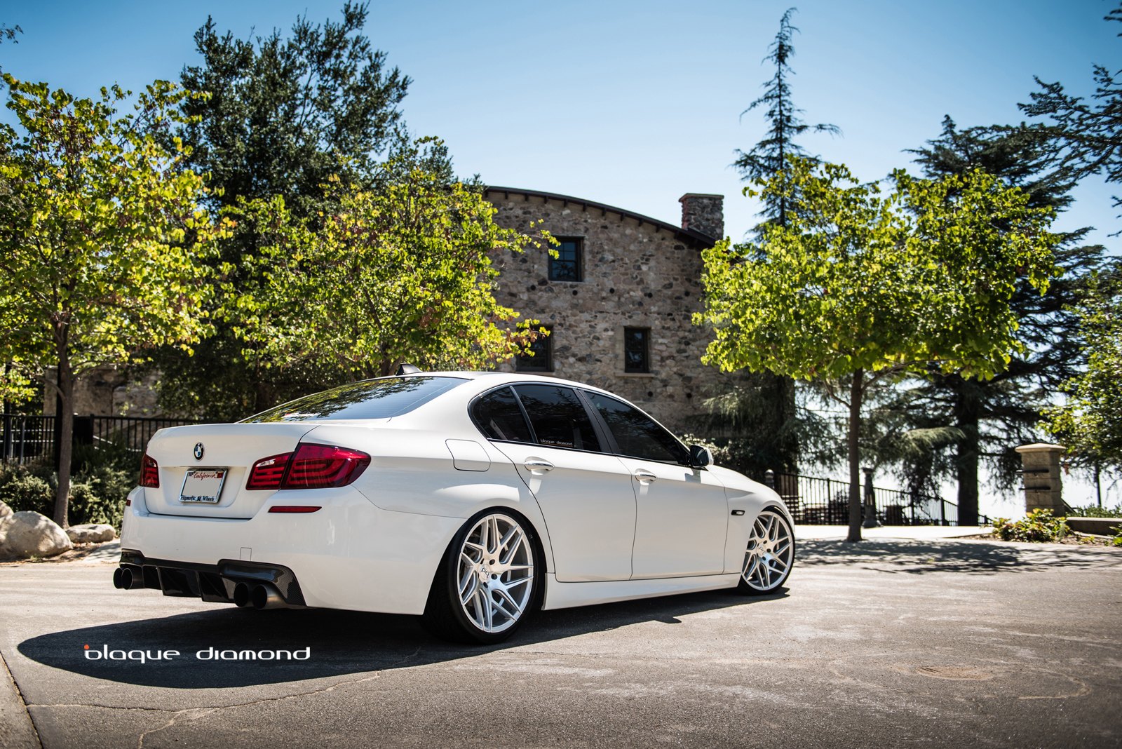White BMW 5-Series with Custom Rear Diffuser - Photo by Blaque Diamond
