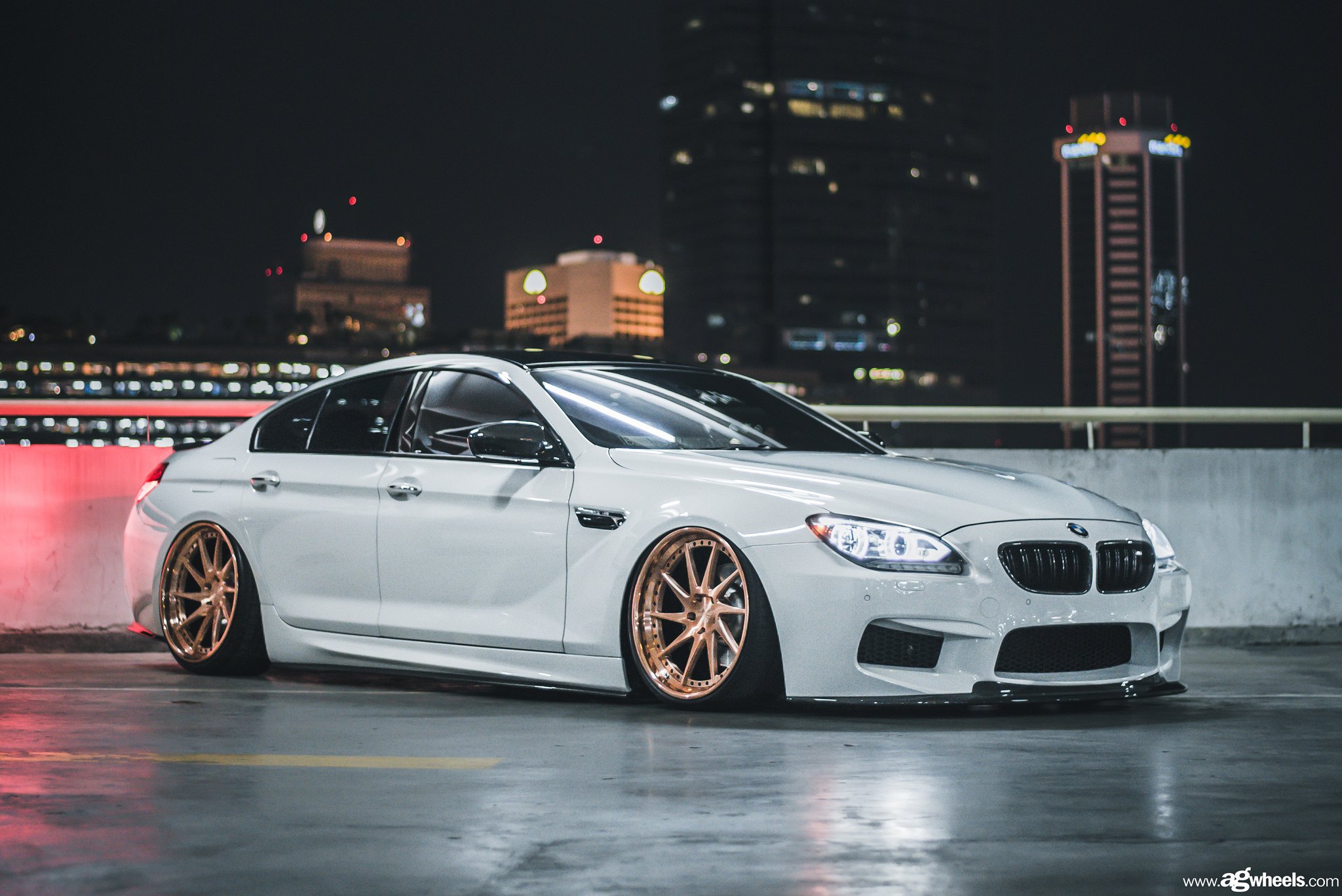 White BMW 6-Series with Crystal Clear Halo Headlights - Photo by Avant Garde Wheels