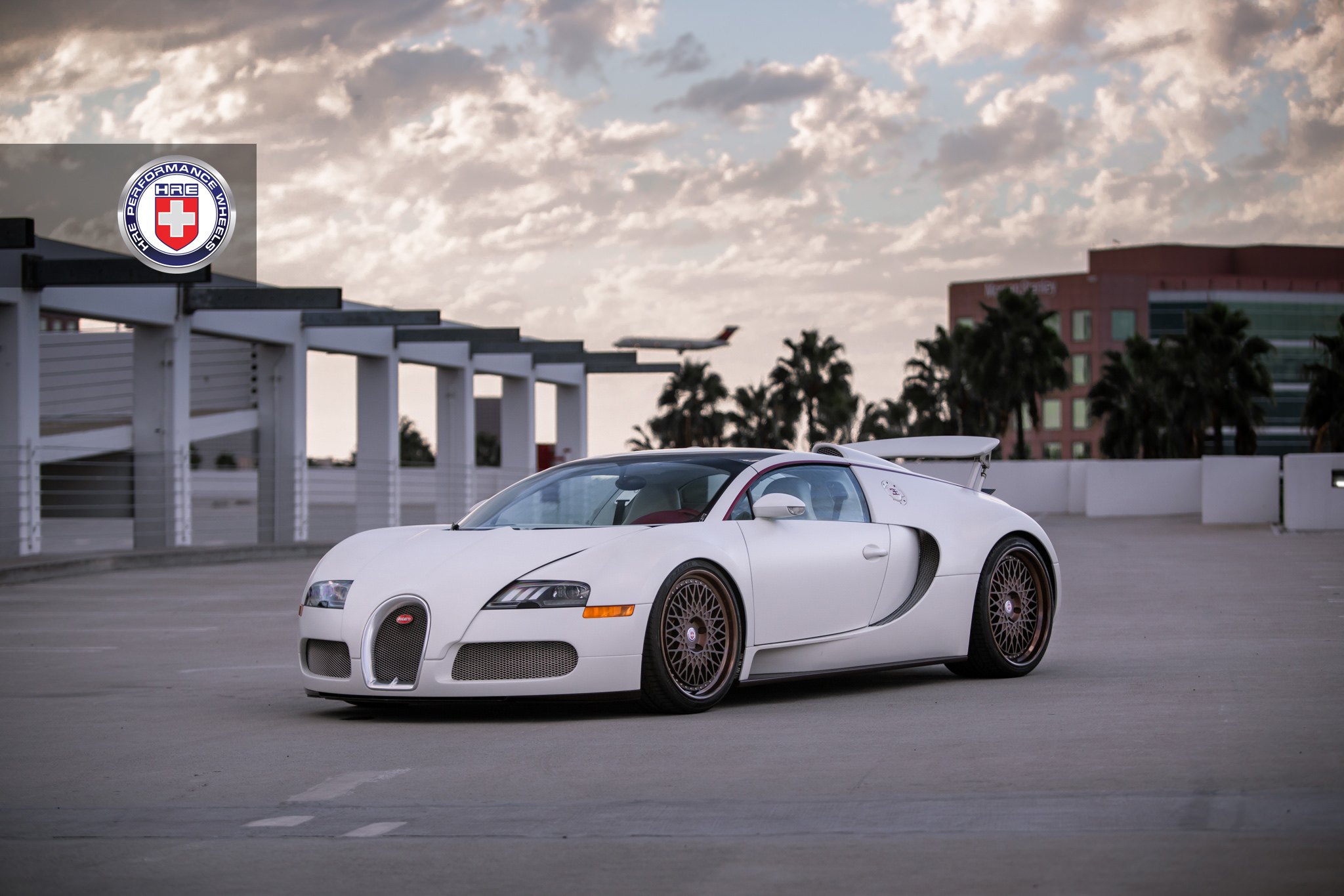 Chrome Mesh Grille on White Bugatti Veyron - Photo by HRE Wheels
