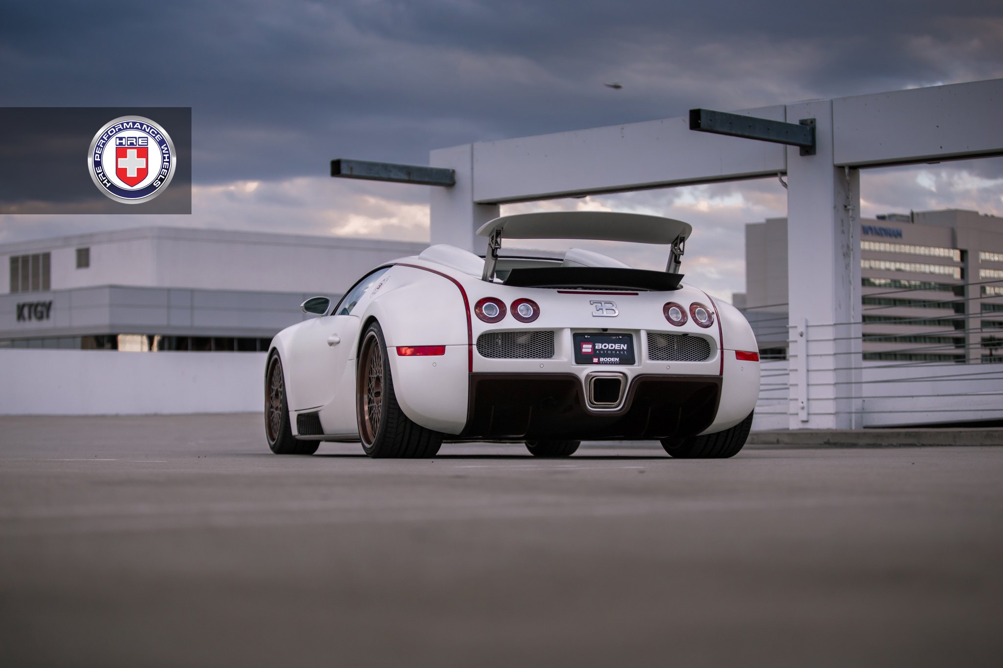 Red Clear LED Taillights on White Bugatti Veyron - Photo by HRE Wheels