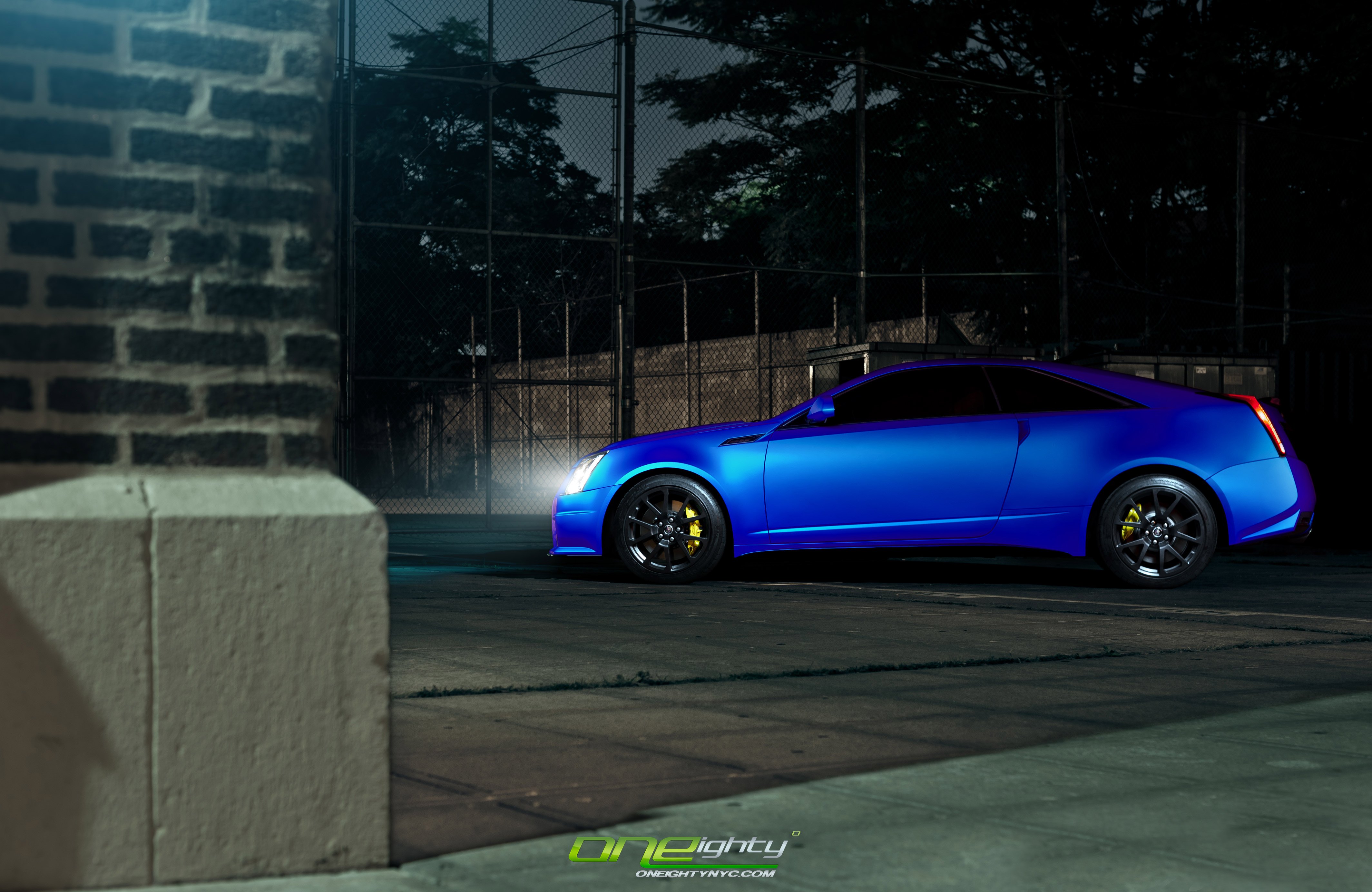 Custom Blue Cadillac CTS Side Skirts - Photo by ONEighty NYC