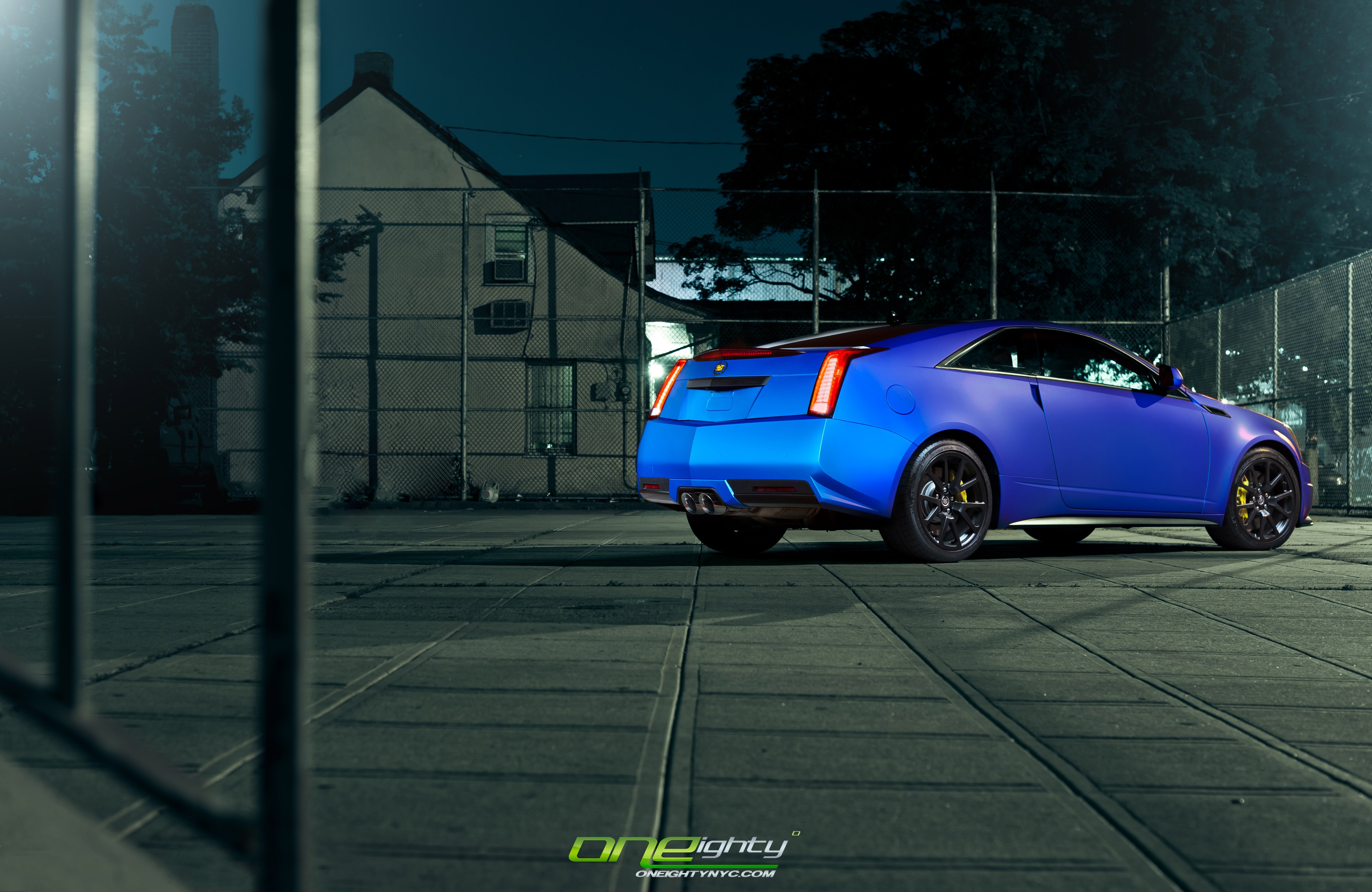 Carbon Fiber Rear Diffuser on Blue Cadillac CTS - Photo by ONEighty NYC