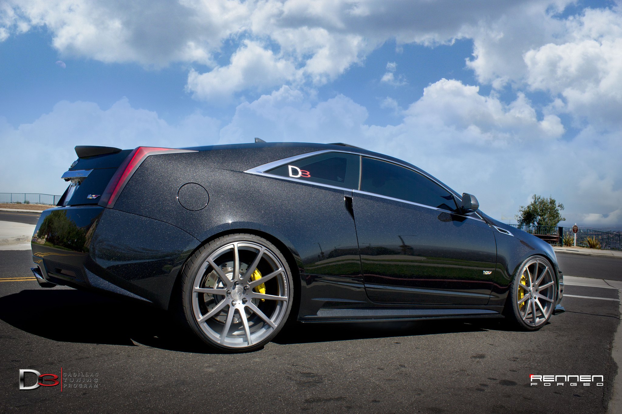 Chrome Forged Rennen Rims on Gray Cadillac CTS - Photo by Rennen International