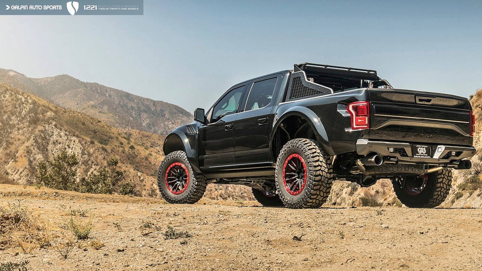 Black Lifted Ford F-150 with Headache Rack - Photo by Galpin Auto Sports