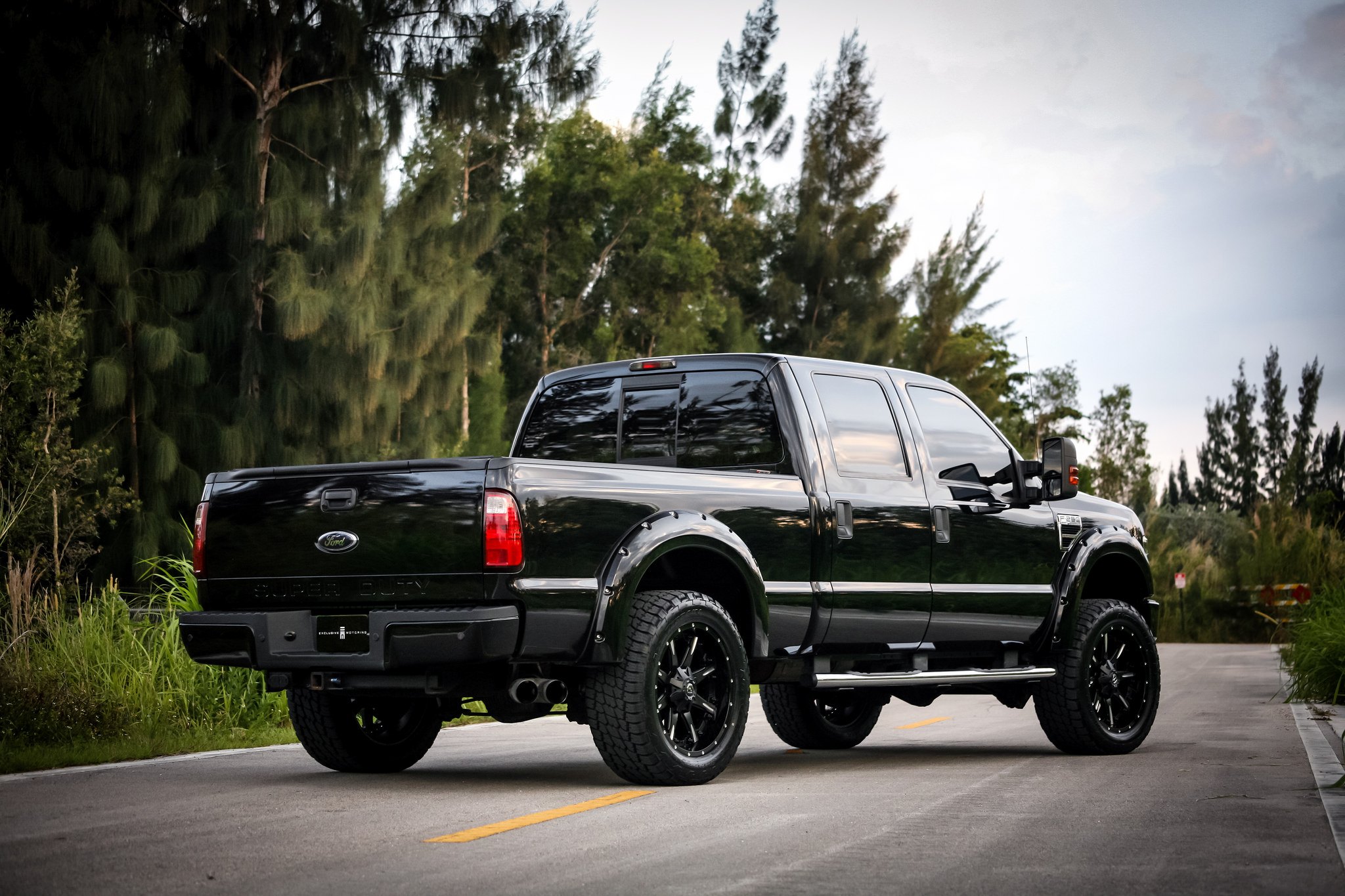 Custom Fender Flares on Black Lifted Ford F-250 - Photo by Fuel Offroad