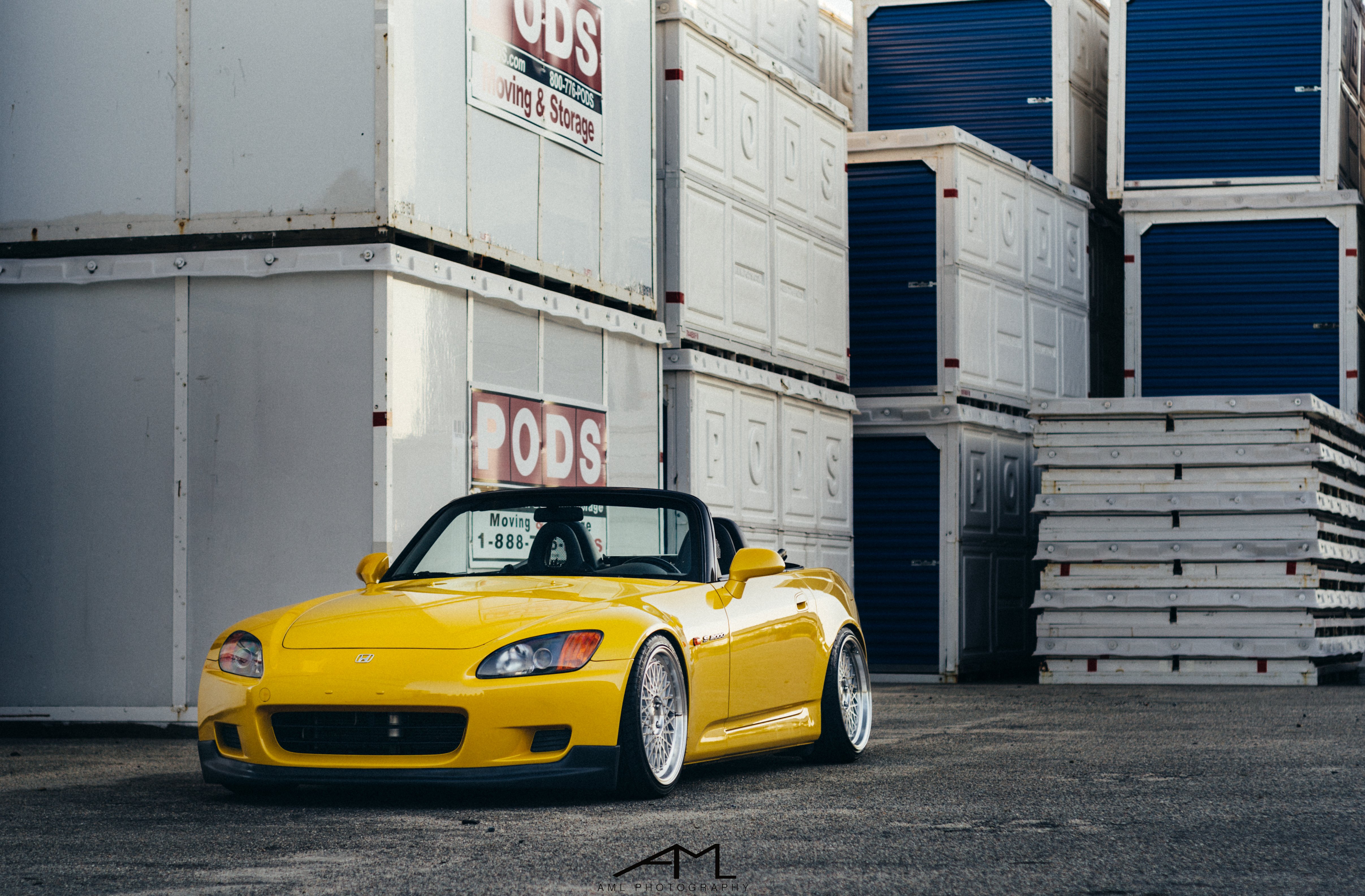 Yellow Convertible Honda S2000 with Custom Front Bumper - Photo by Arlen Liverman
