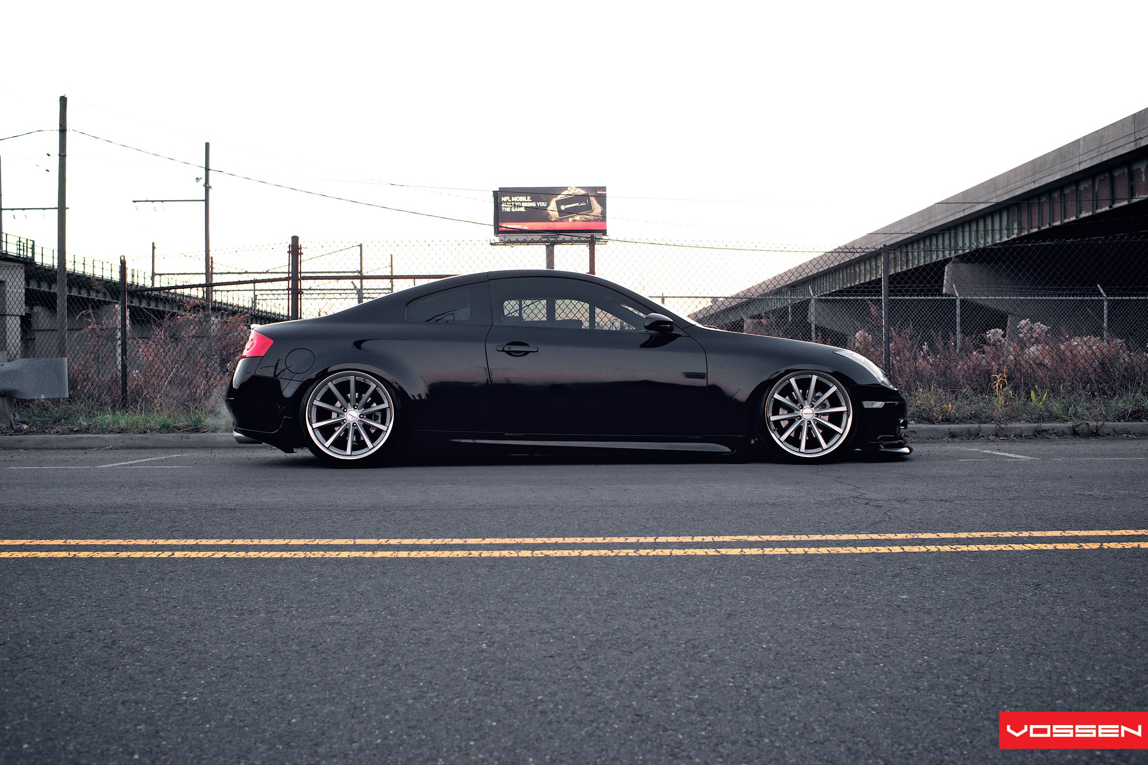Blacked Out Infiniti G35 Side Skirts - Photo by Vossen