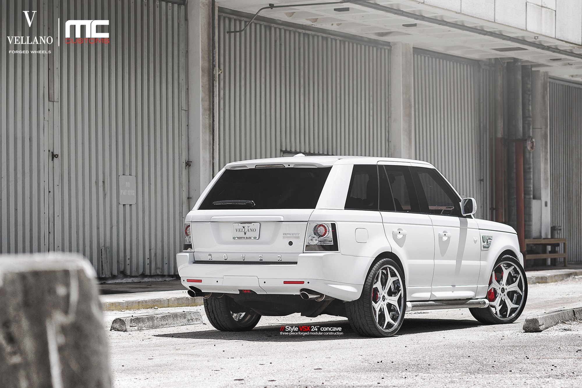 White Range Rover Sport with Custom Taillights - Photo by Vellano