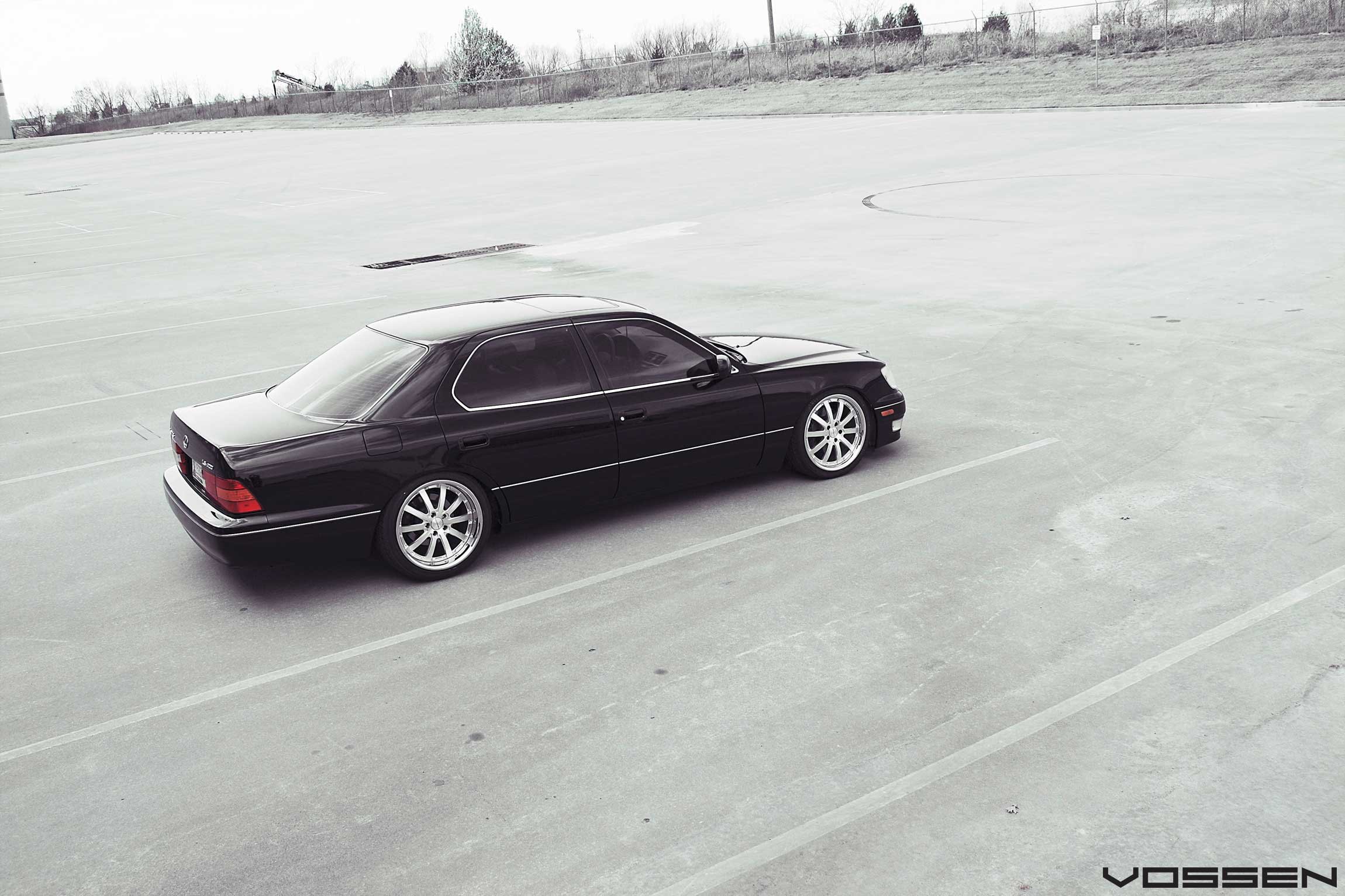 Black Lexus LS with Chrome Pillar Posts - Photo by Vossen