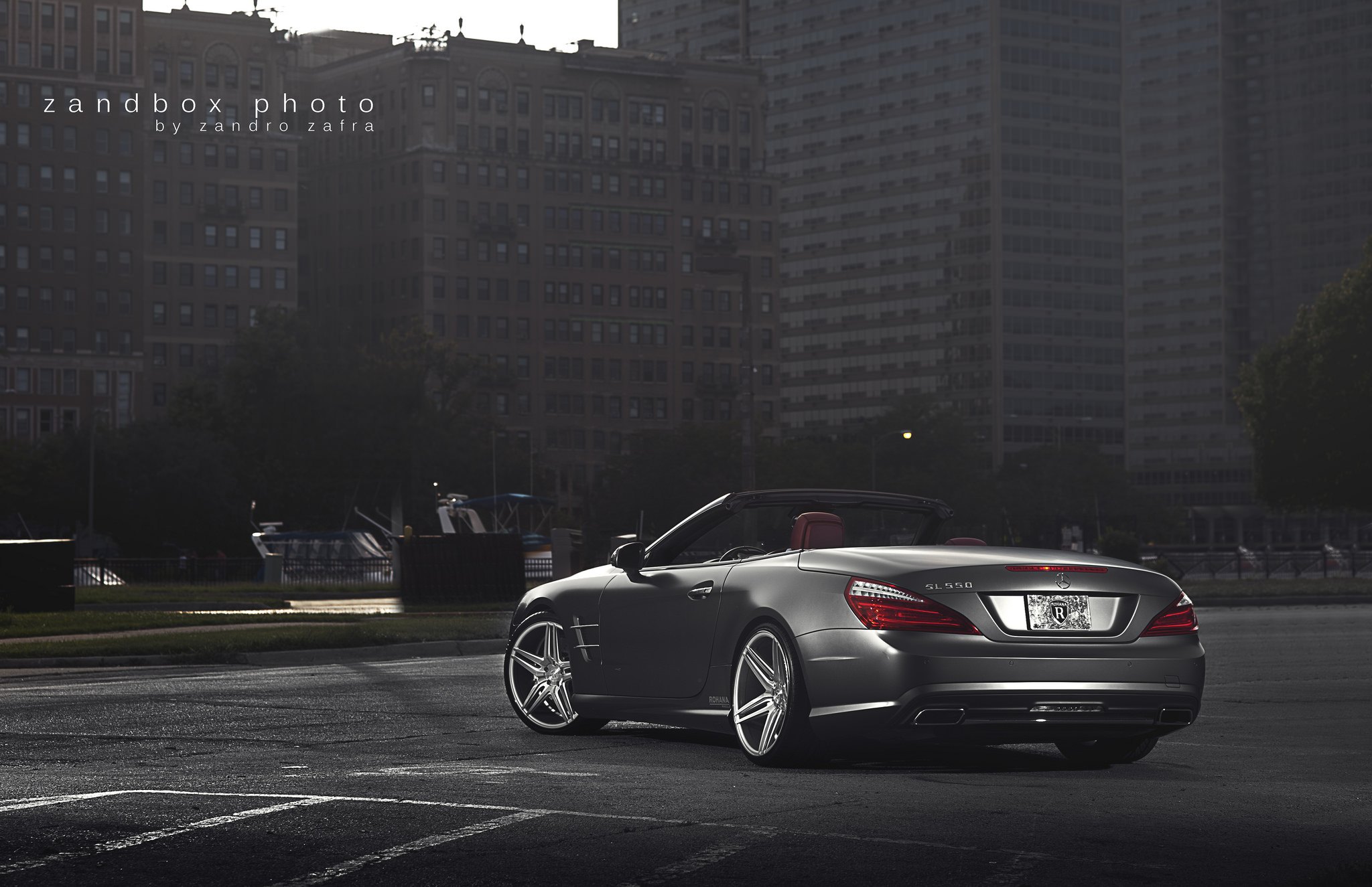 Gray Convertible Mercedes SL Class with Aftermarket Taillights  - Photo by zandbox