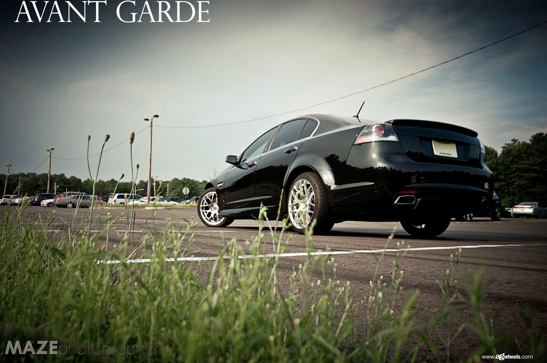 Factory Style Rear Spoiler on Black Pontiac G8 - Photo by Avant Garde Wheels