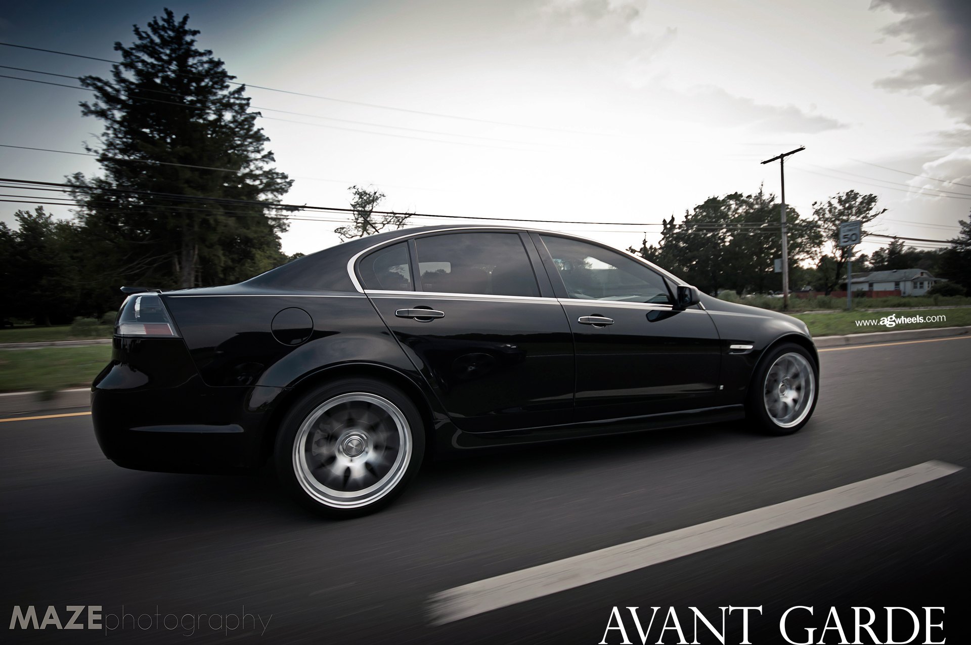Black Pontiac G8 with Aftermarket Side Skirts - Photo by Avant Garde Wheels