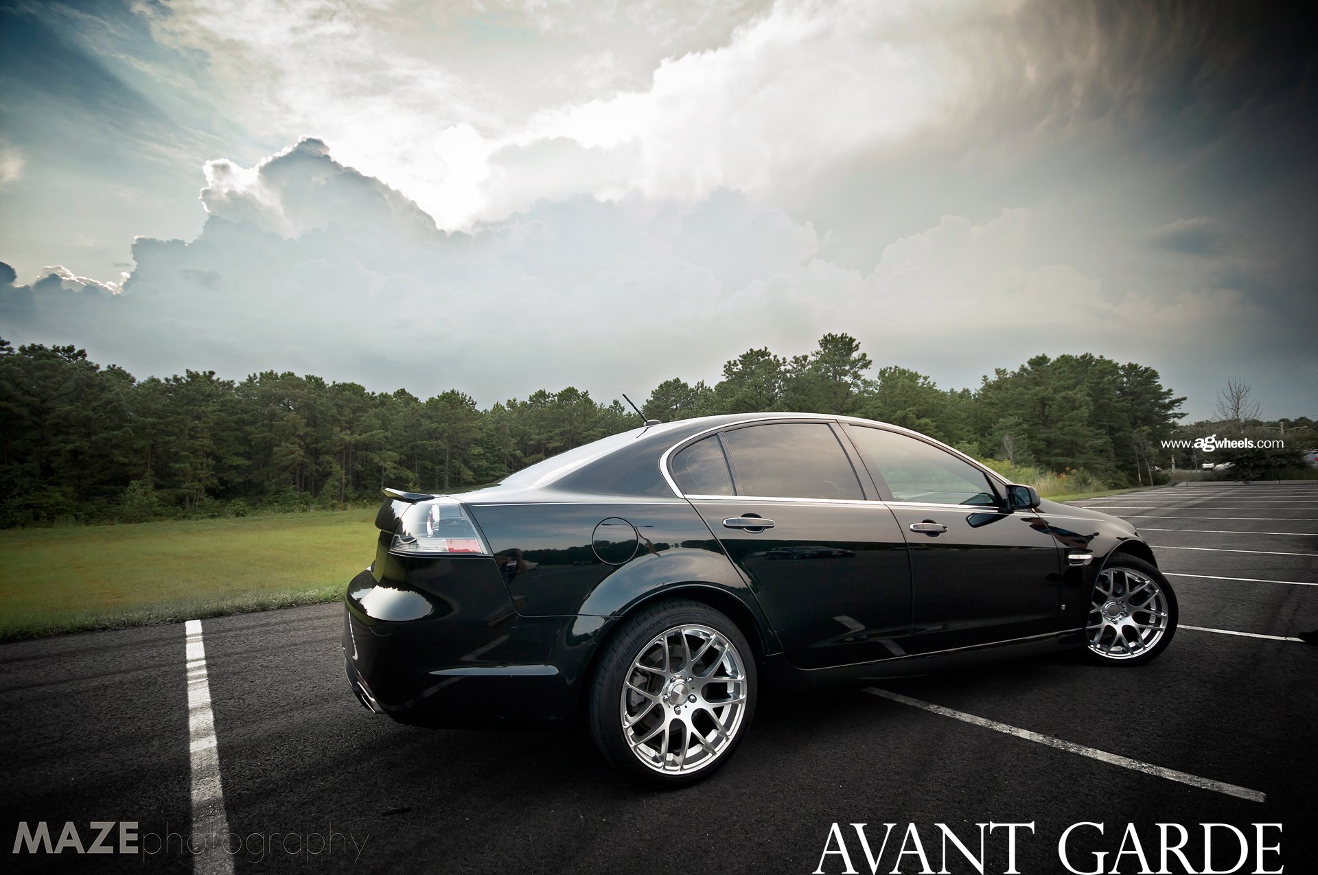 Black Pontiac G8 with Polished Avant Garde Wheels - Photo by Avant Garde Wheels