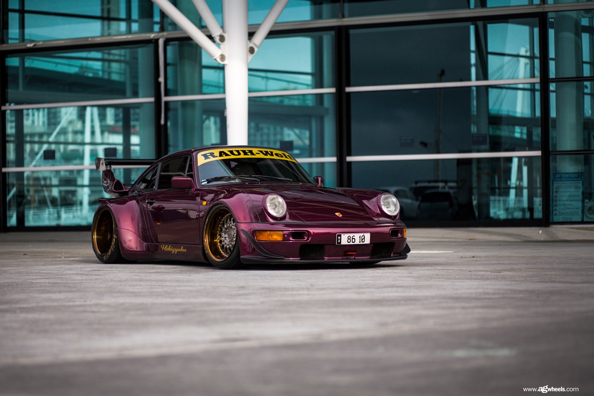 Purple Porsche 911 with Aftermarket Body Kit - Photo by Avant Garde Wheels