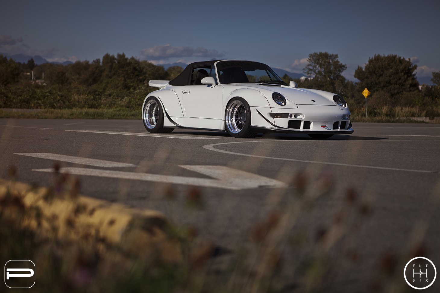 Aftermarket Front Bumper on White Porsche 911 - Photo by PUR Wheels