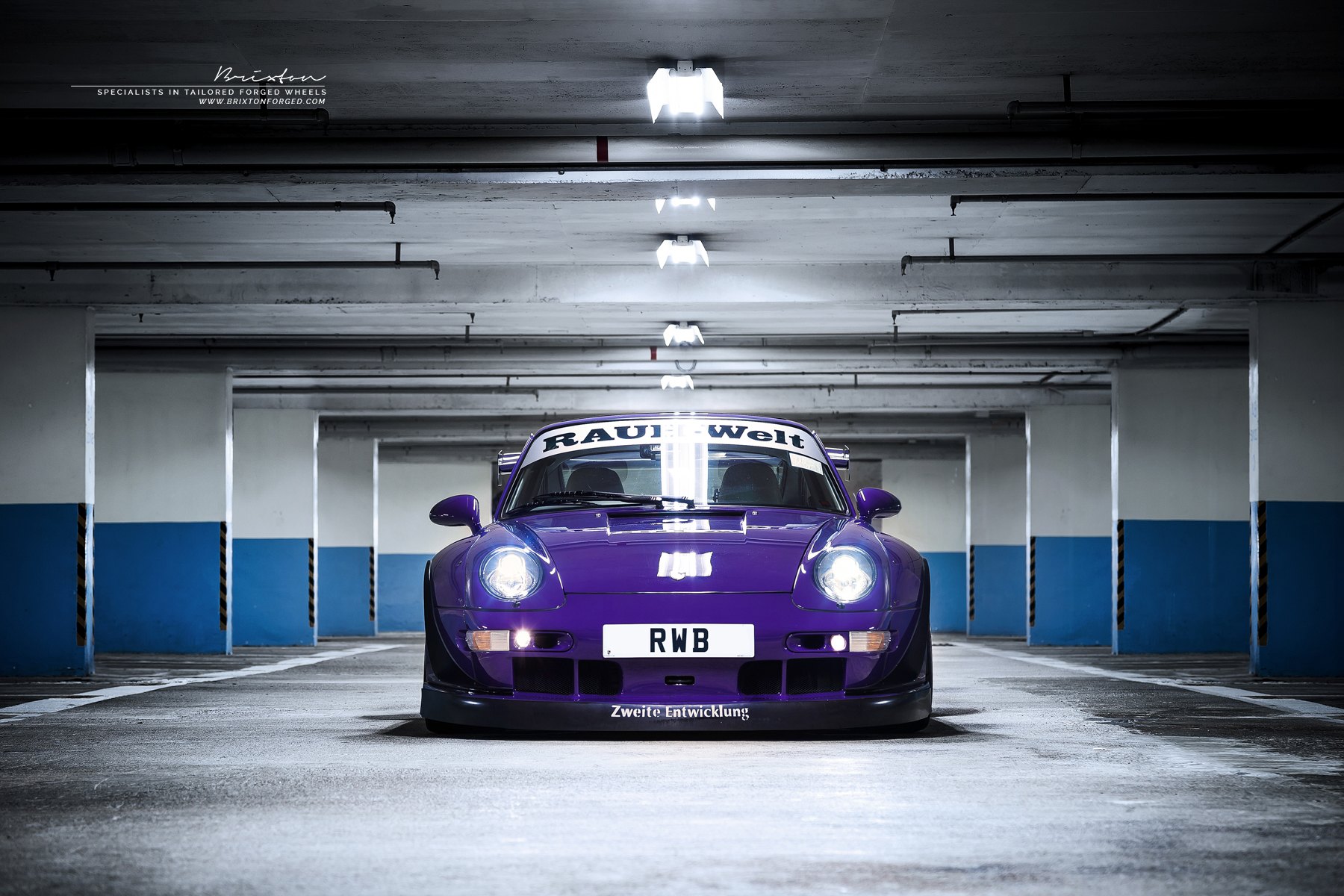 Purple Porsche 911 with Crystal Clear LED Headlights - Photo by Brixton Forged Wheels