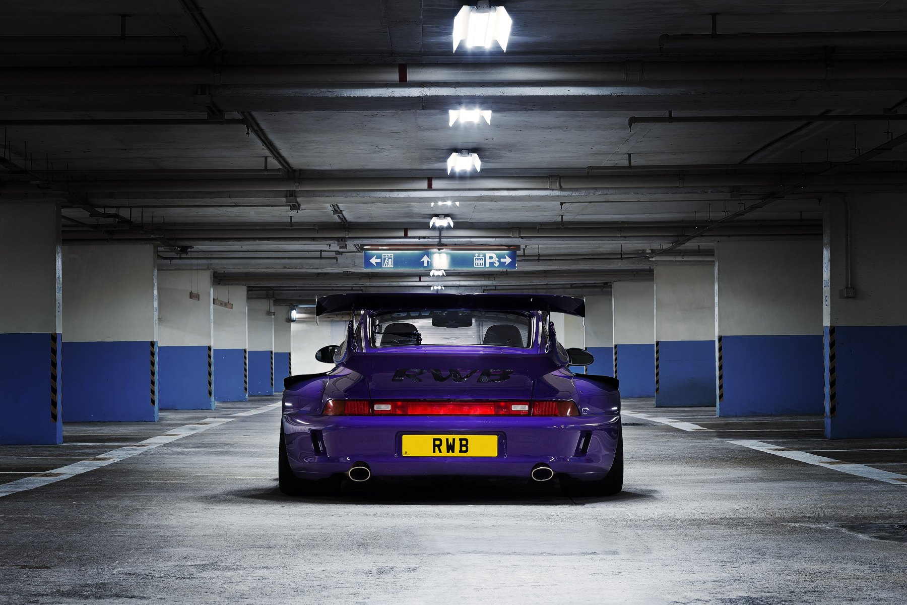 Large Sport Wing Spoiler on Purple Porsche 911 - Photo by Brixton Forged Wheels