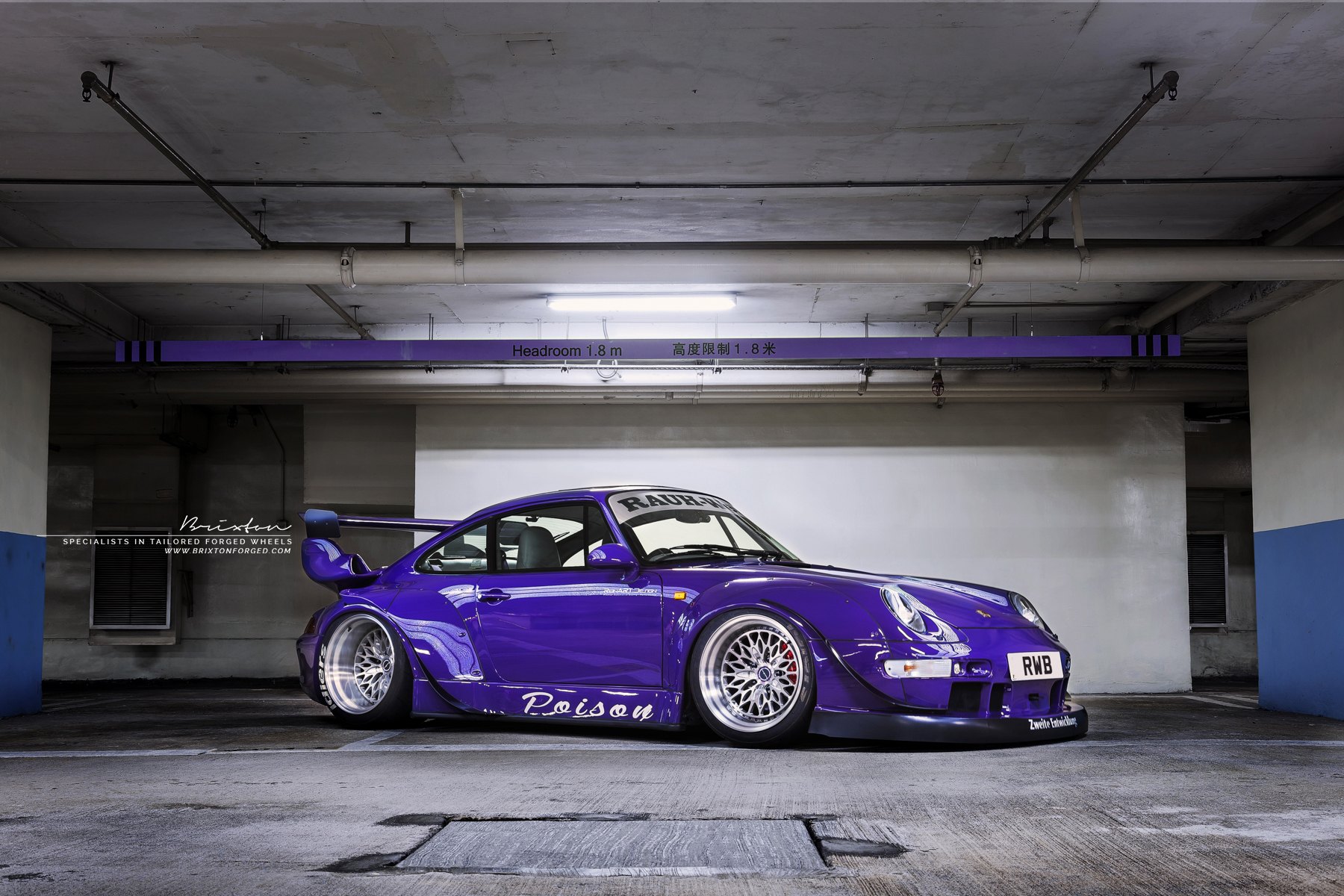 Purple Porsche 911 with Aftermarket Fender Flares - Photo by Brixton Forged Wheels