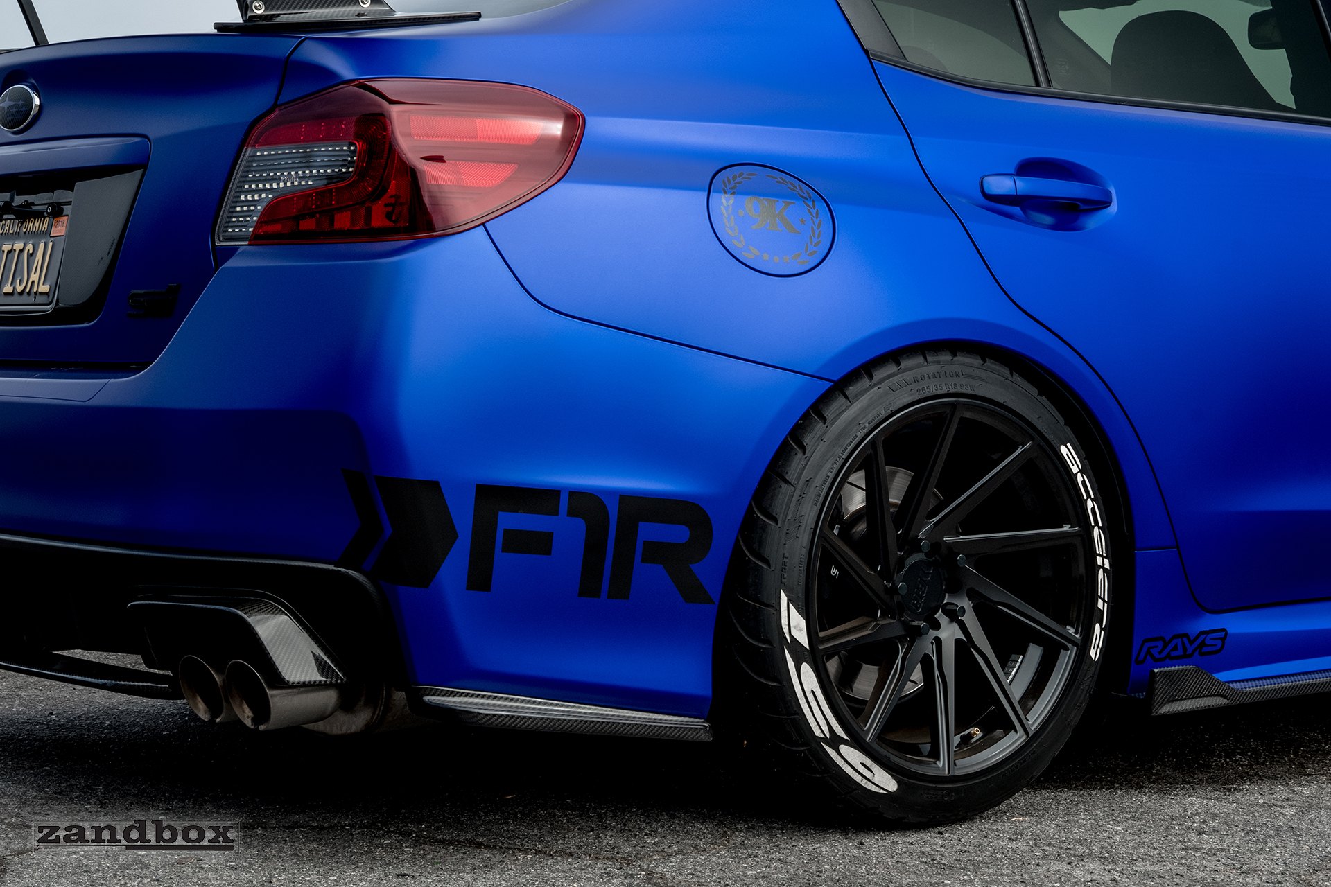Carbon Fiber Rear Diffuser on Blue Subaru WRX - Photo by zandbox